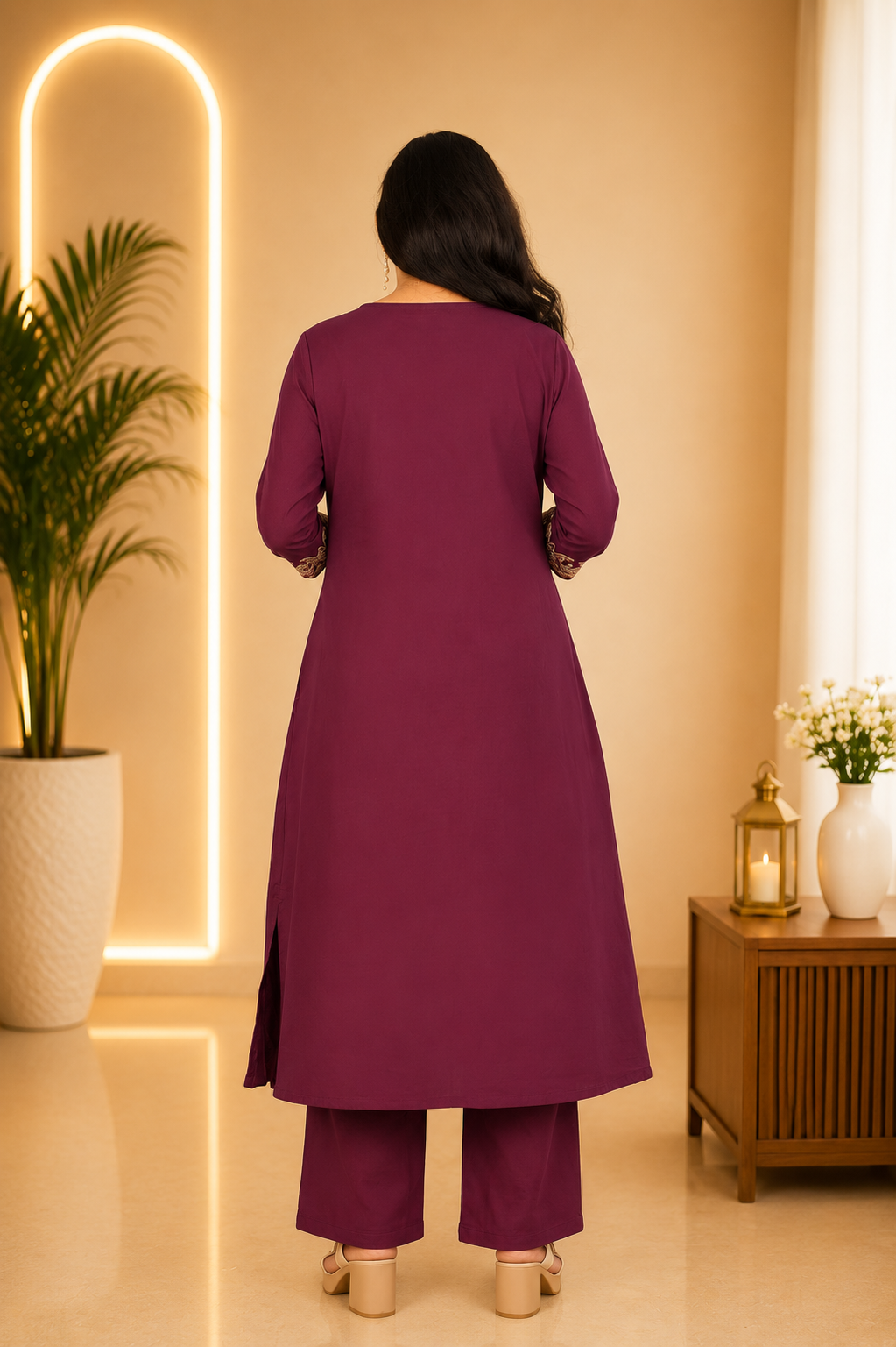 Maroon Color Jaipur cotton Designer Wear Cordset