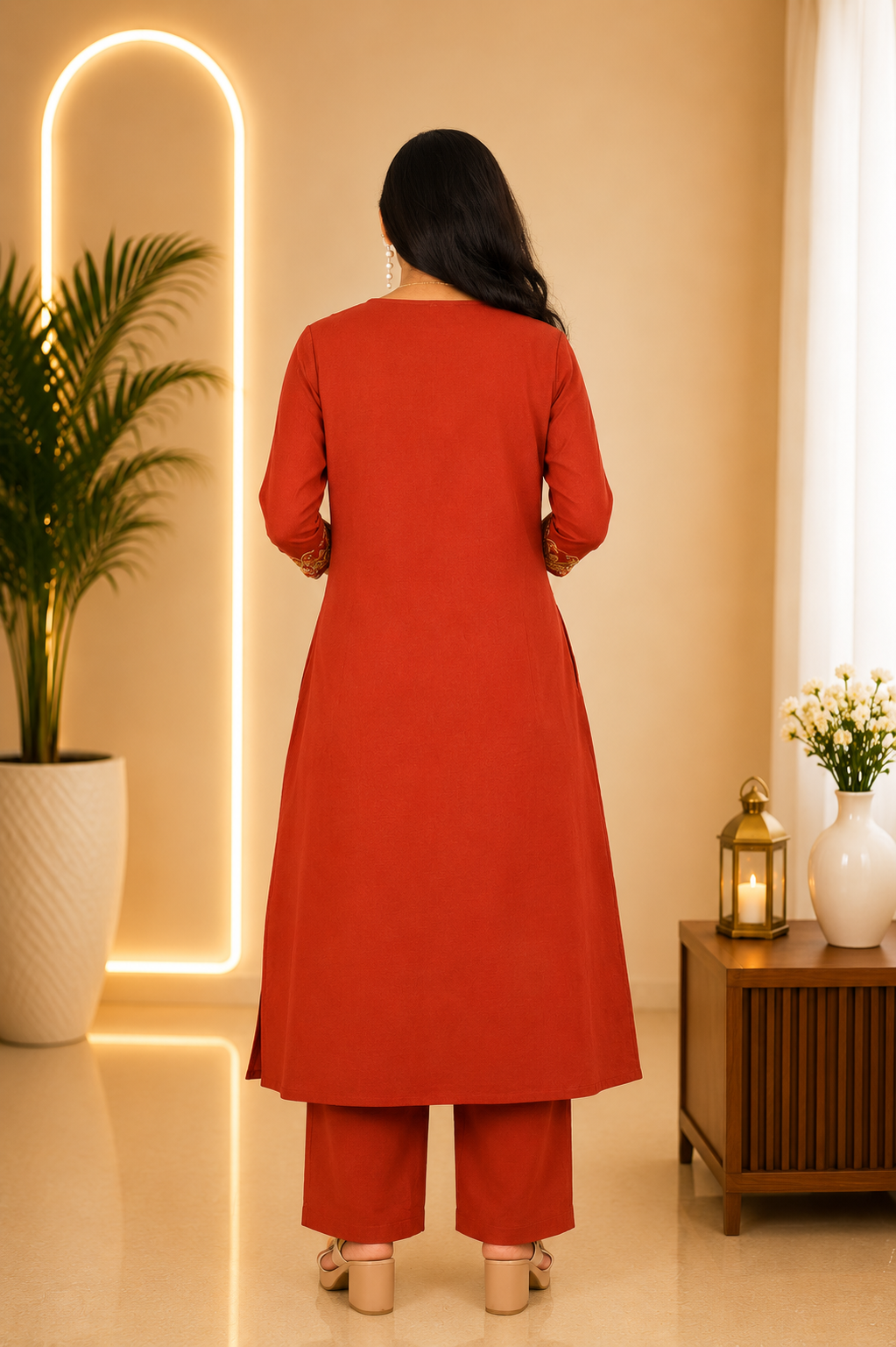 Red Color Jaipur cotton Designer Wear Cordset