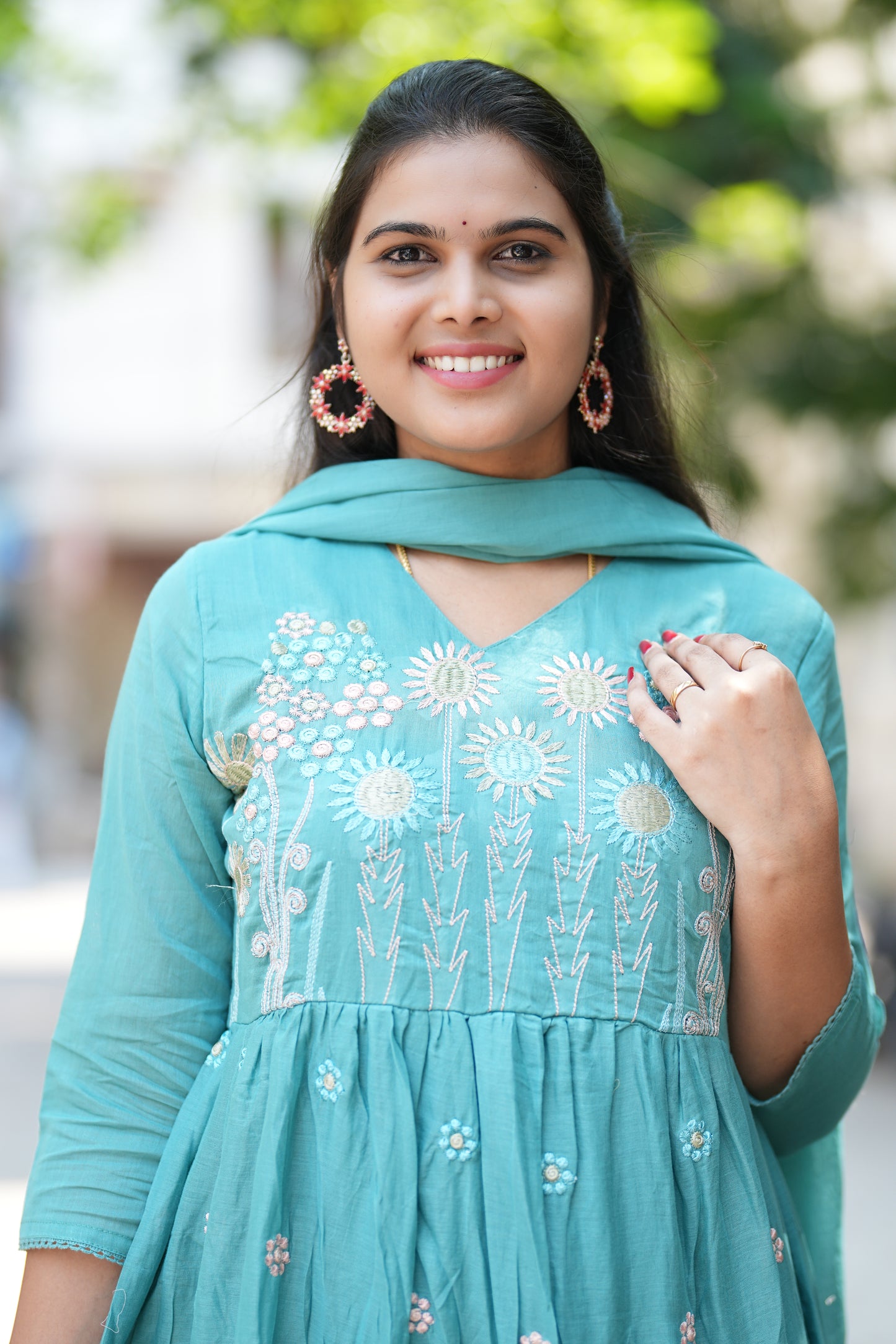 Pure Mul Mul Cotton 3 Piece Anarkali Set With Complete Lining