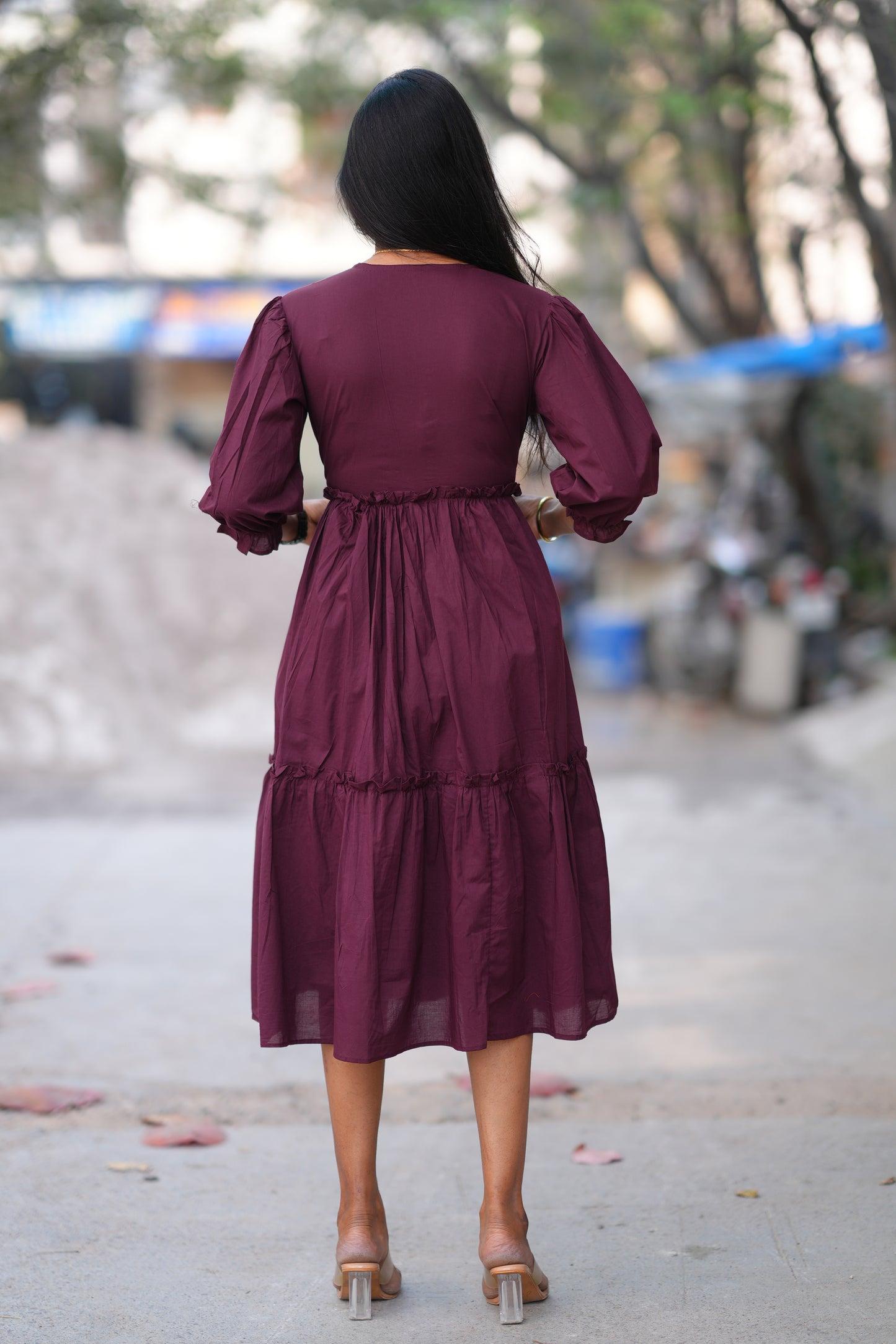 Brown Color Jaipuri Cotton Frock