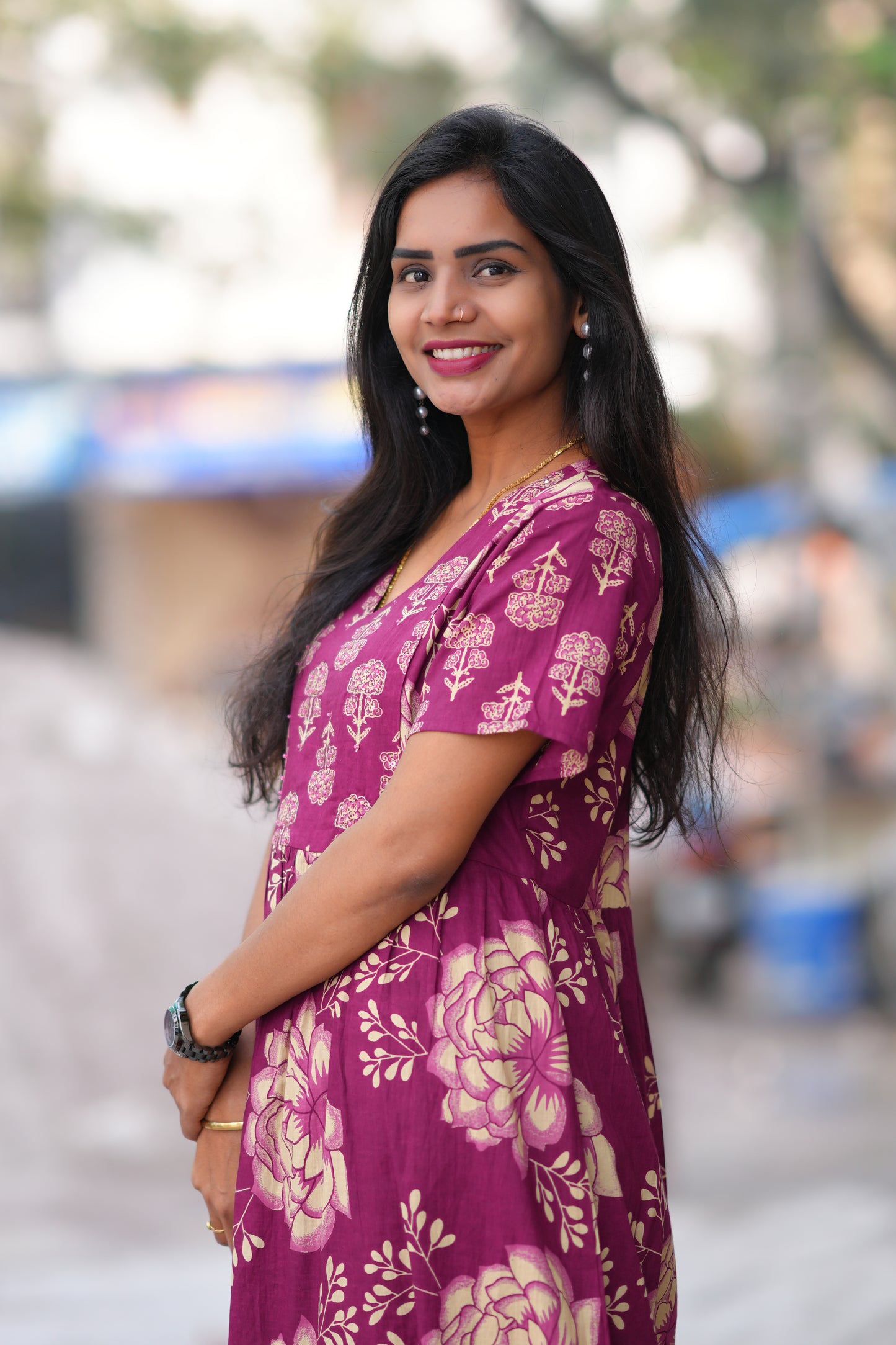 Wine Color Jaipur Cotton A Line 2 Piece Set