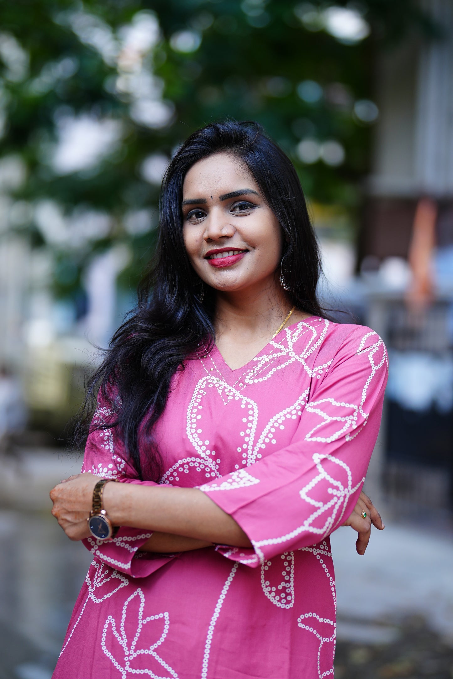 Pink Heavy Rayon Cord Set With Palazzo Pant