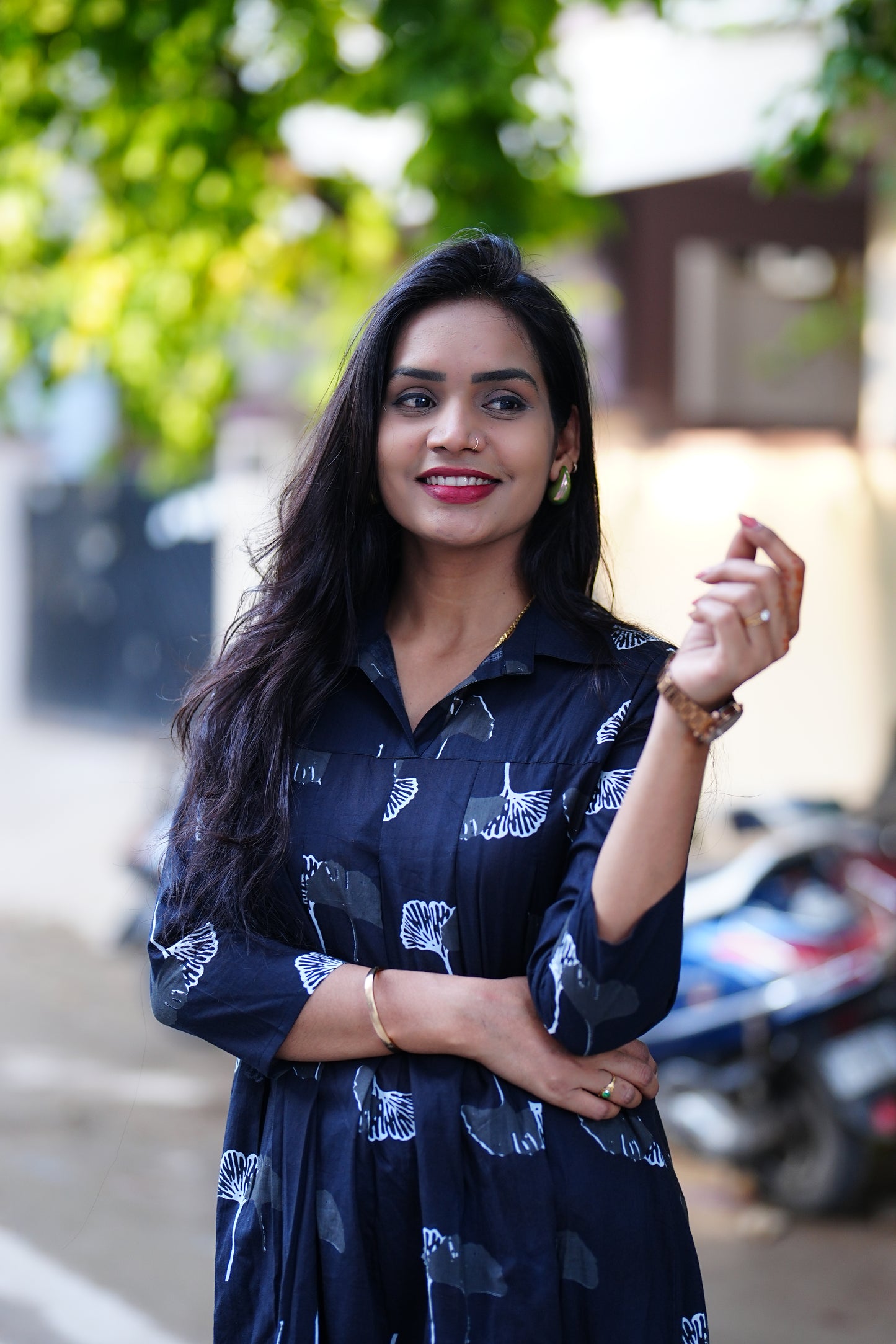 Short Cotton Tunics With White Print