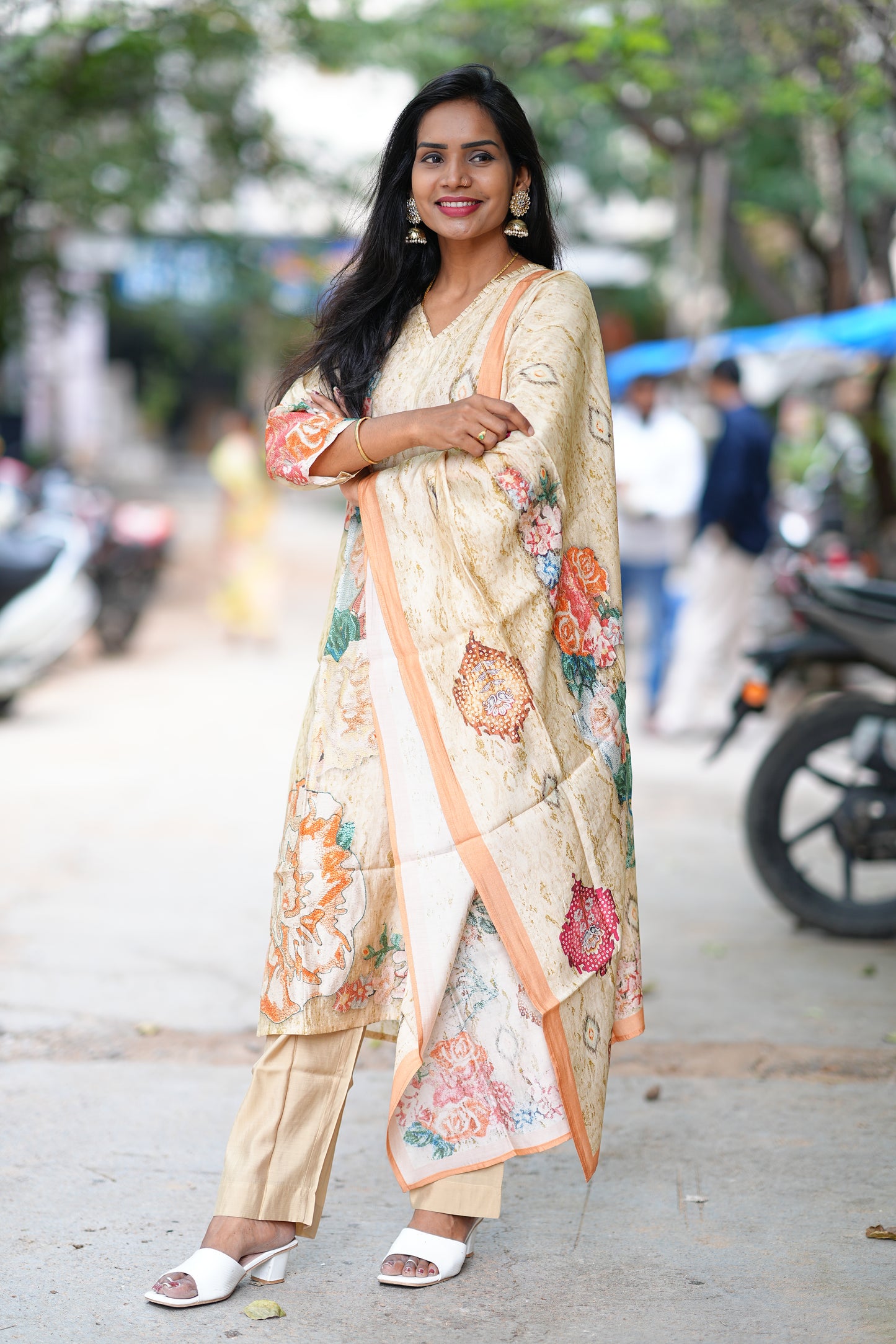 Pure Mulsin Designer Wear 3 Piece Set