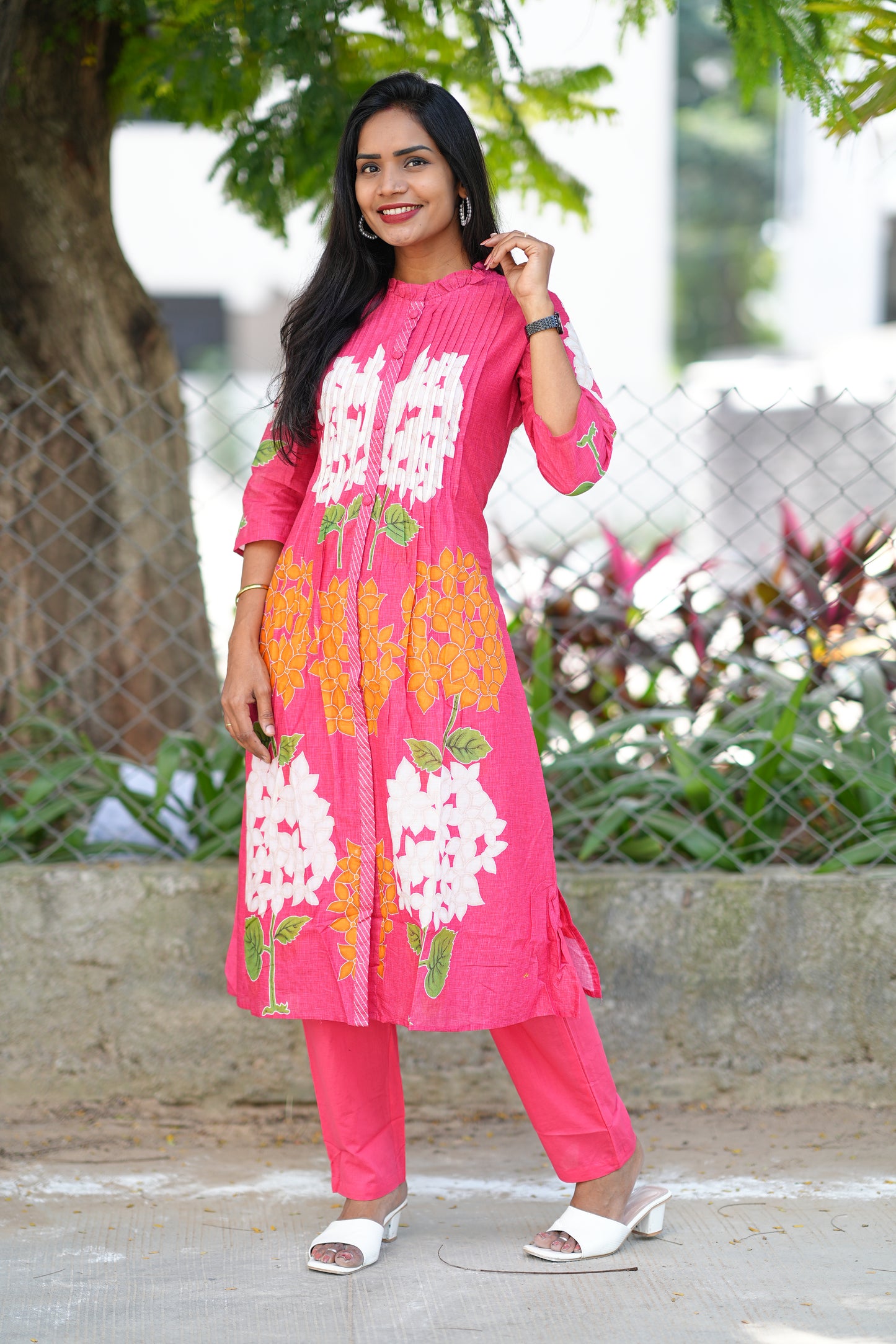 Pure Mul Cotton Desiner Wear Cordset With Lining