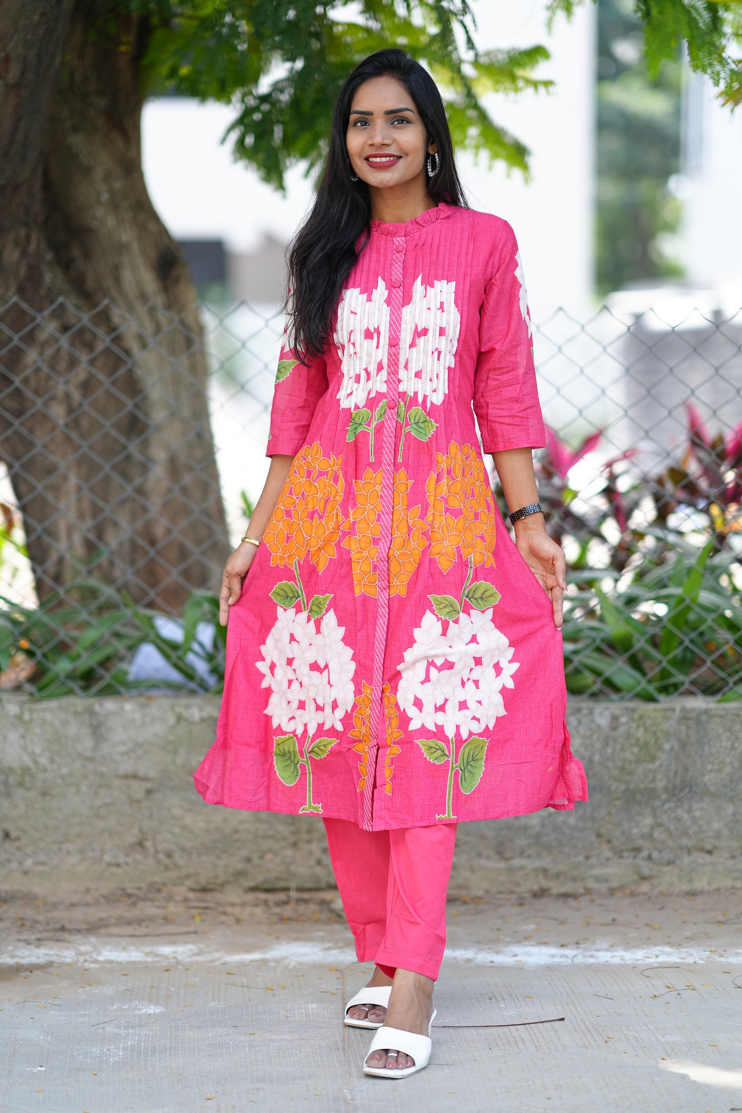 Pure Mul Cotton Desiner Wear Cordset With Lining