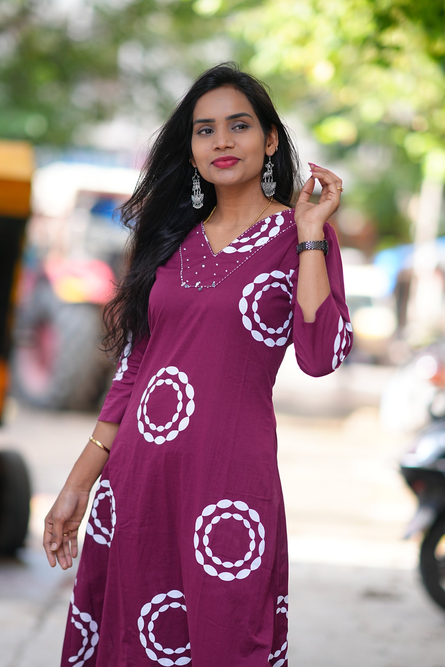 Beautiful Wine Color Jaipur Cotton Office Wear Cord Set