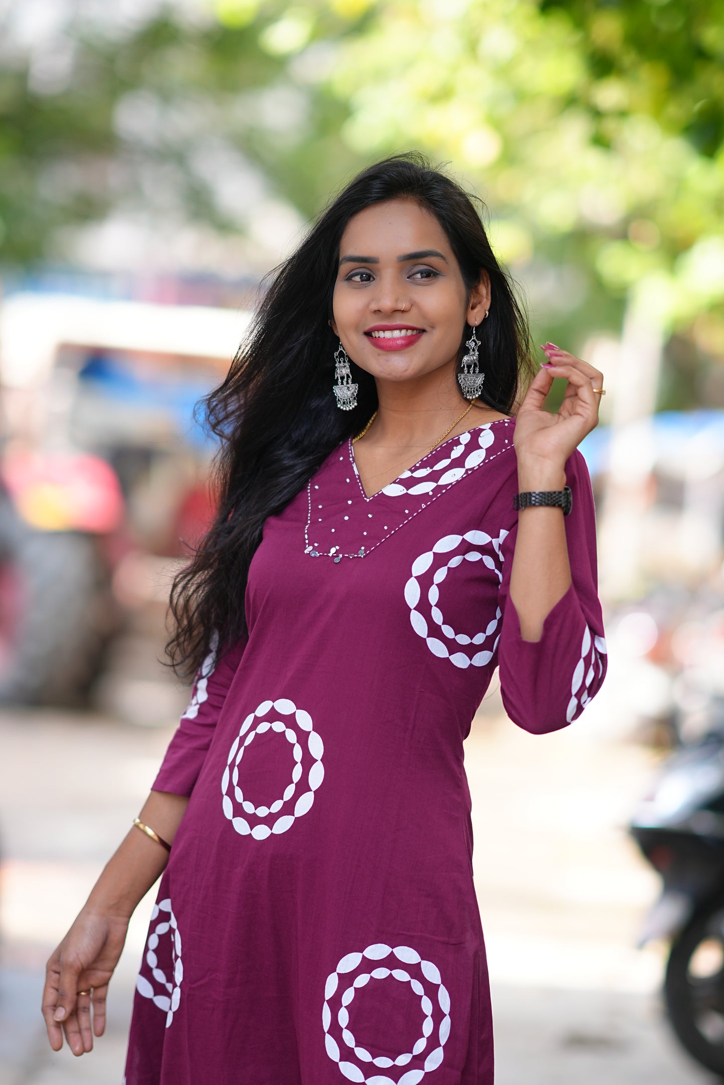 Beautiful Wine Color Jaipur Cotton Office Wear Cord Set
