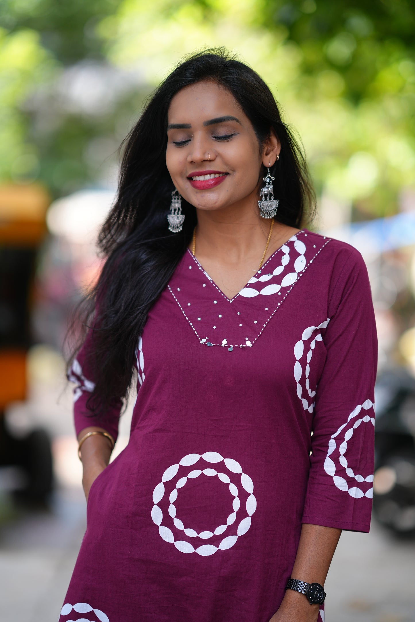 Beautiful Wine Color Jaipur Cotton Office Wear Cord Set