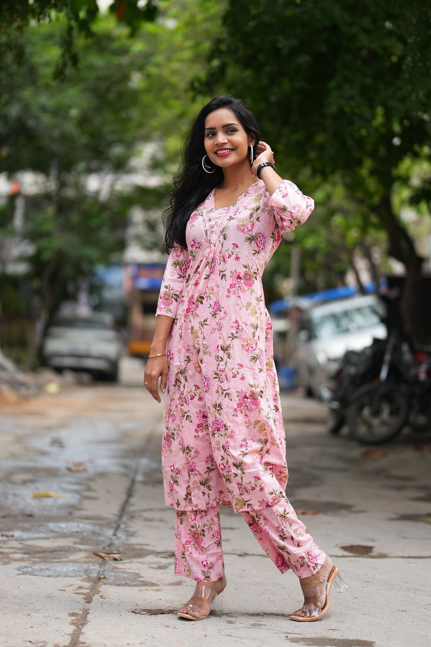 Baby Pink Color Pure Jaipur Cotton Cord Set