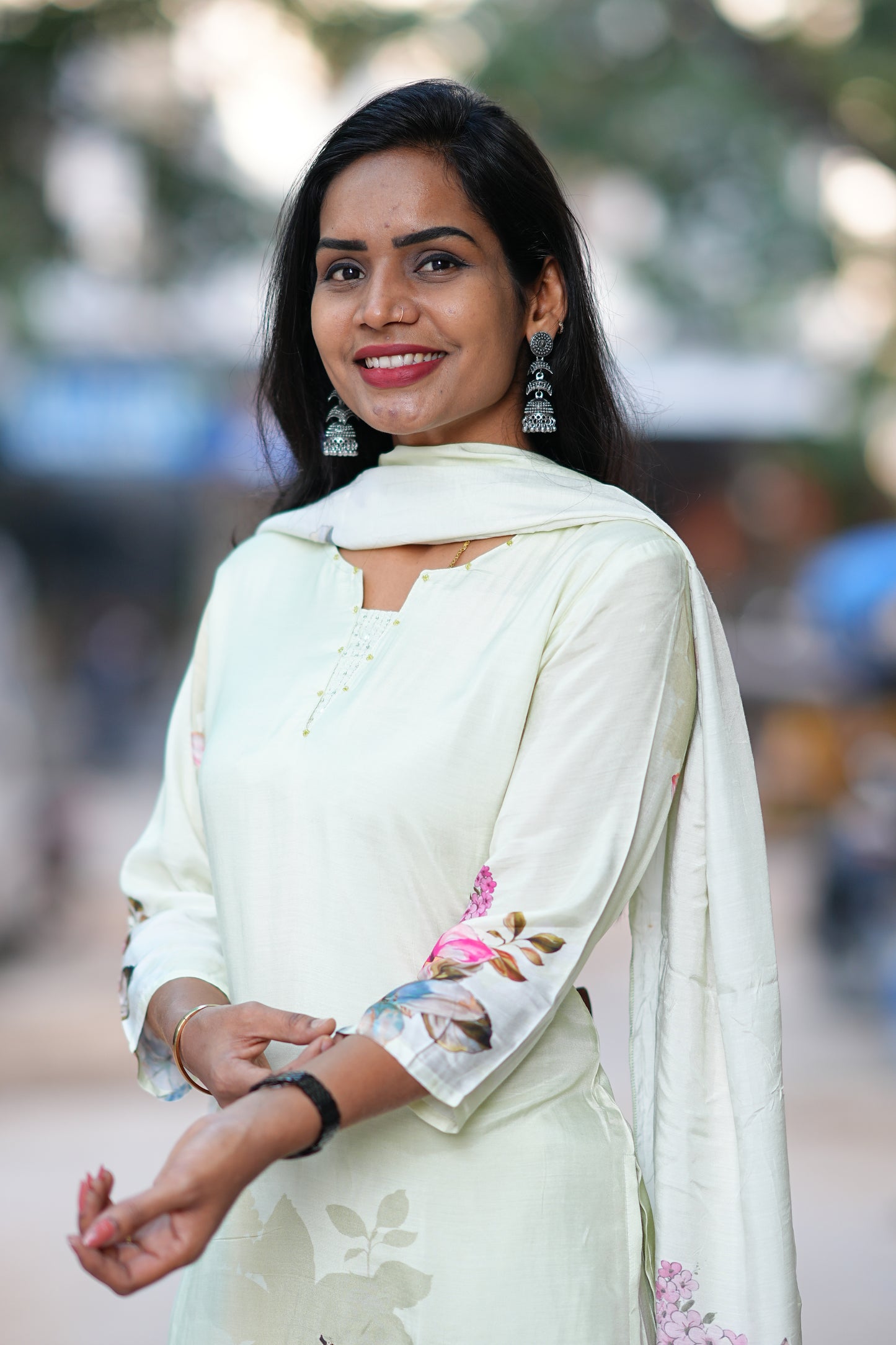 Pure Muslin Floral Print 3 Piece Set With Complete Lining