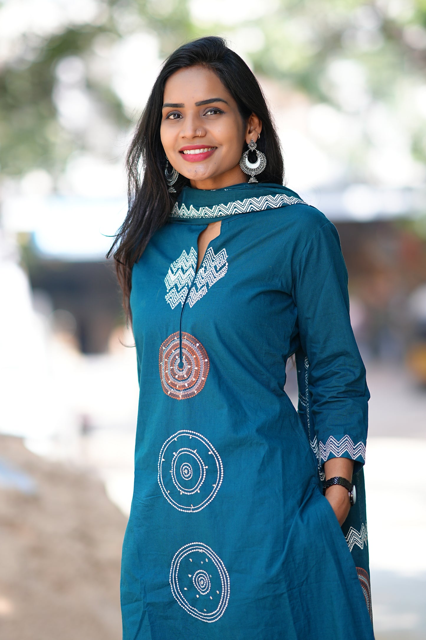 Russian Blue Color Jaipur Cotton 3 Piece Set