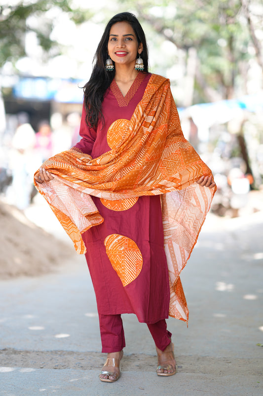 Multi Color Jaipur Cotton Duppata Set