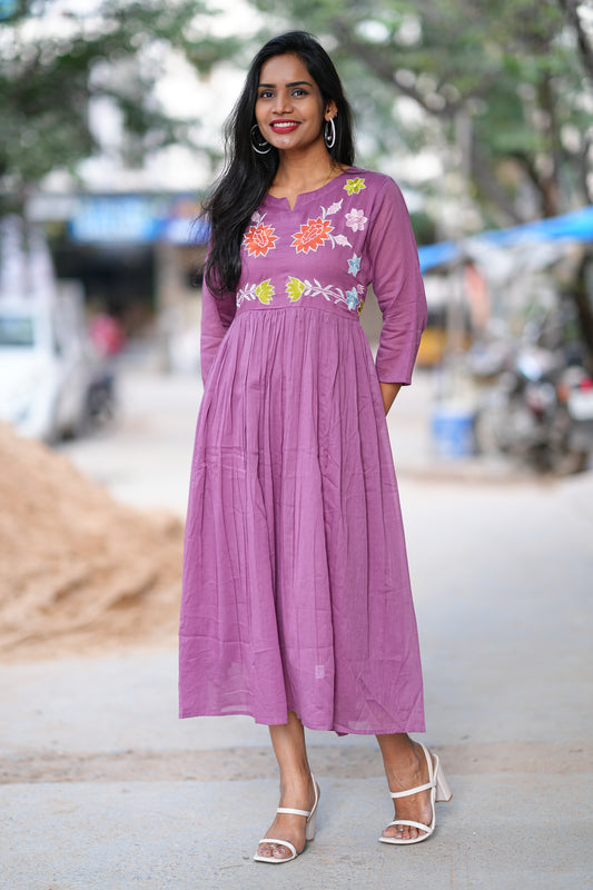 Designer Mul cotton Frock With Complete Lining