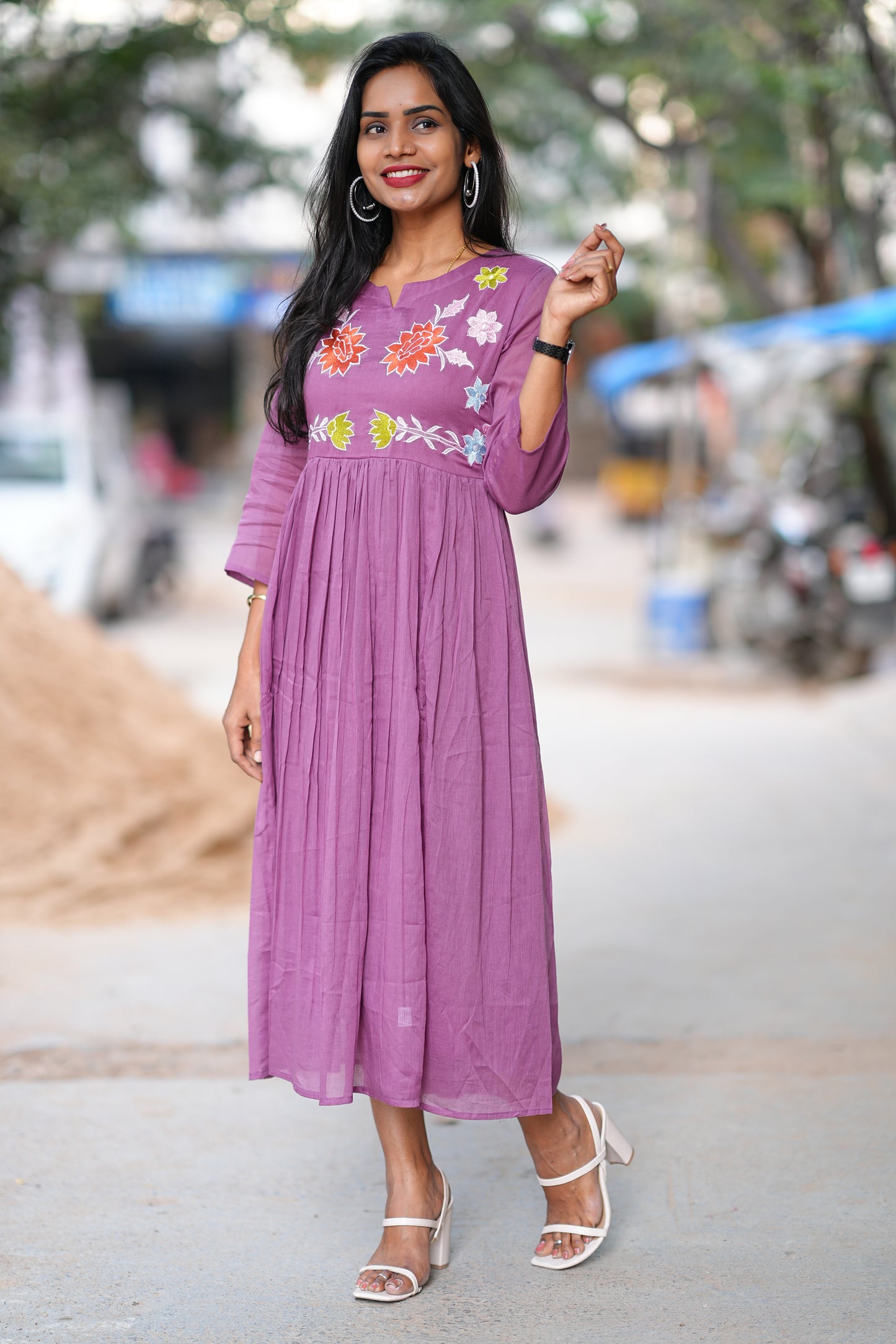 Designer Mul cotton Frock With Complete Lining
