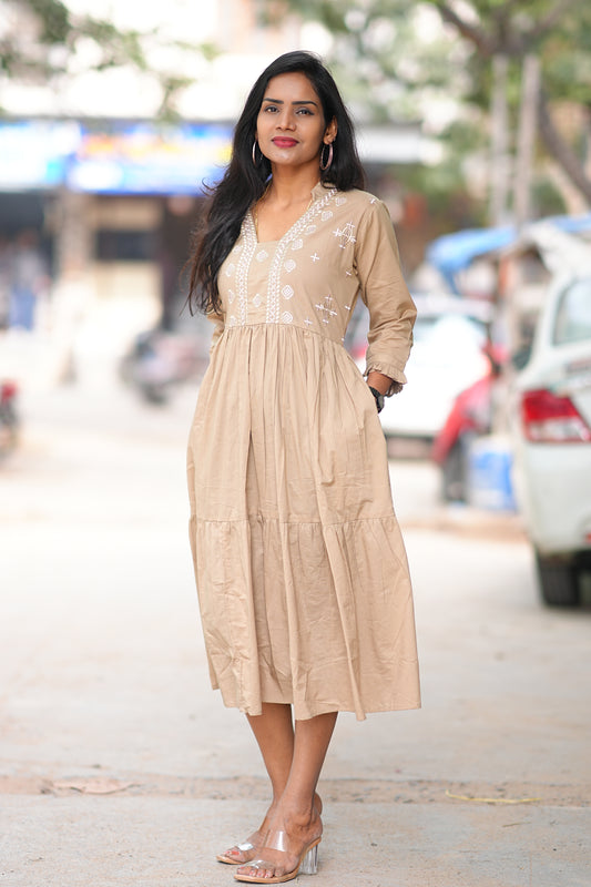 Pure Jaipur Cotton Frock With Embroidery Work