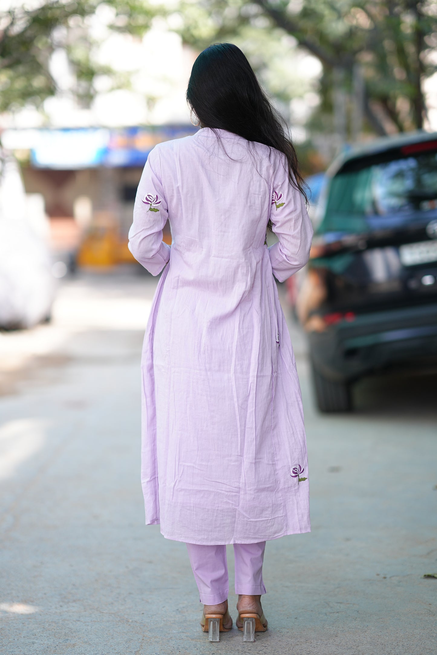 Pure Mul cotton Cord Set With Embroidery Work