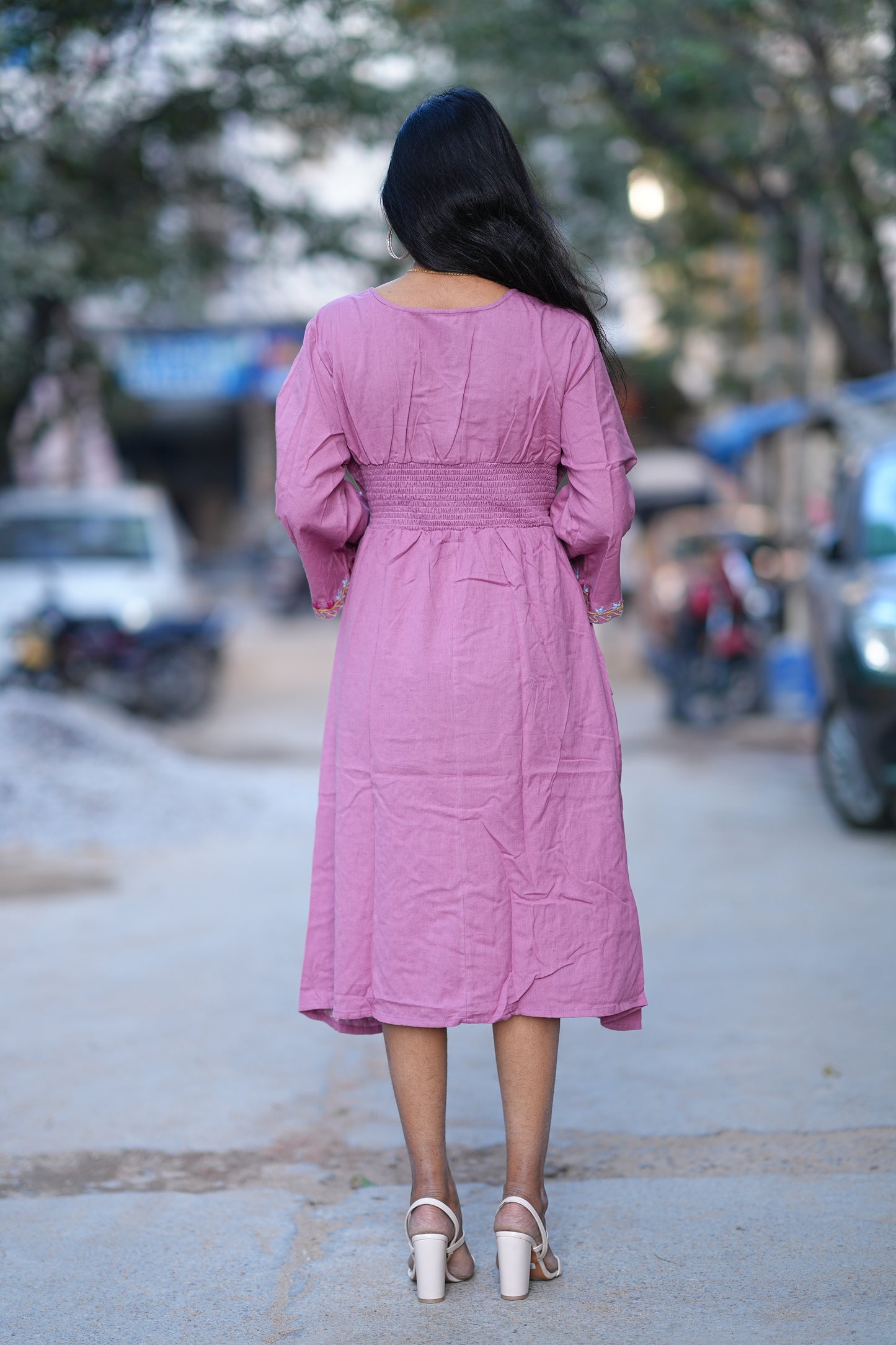 Purple Color Party Wear Maxi With Embroidery work