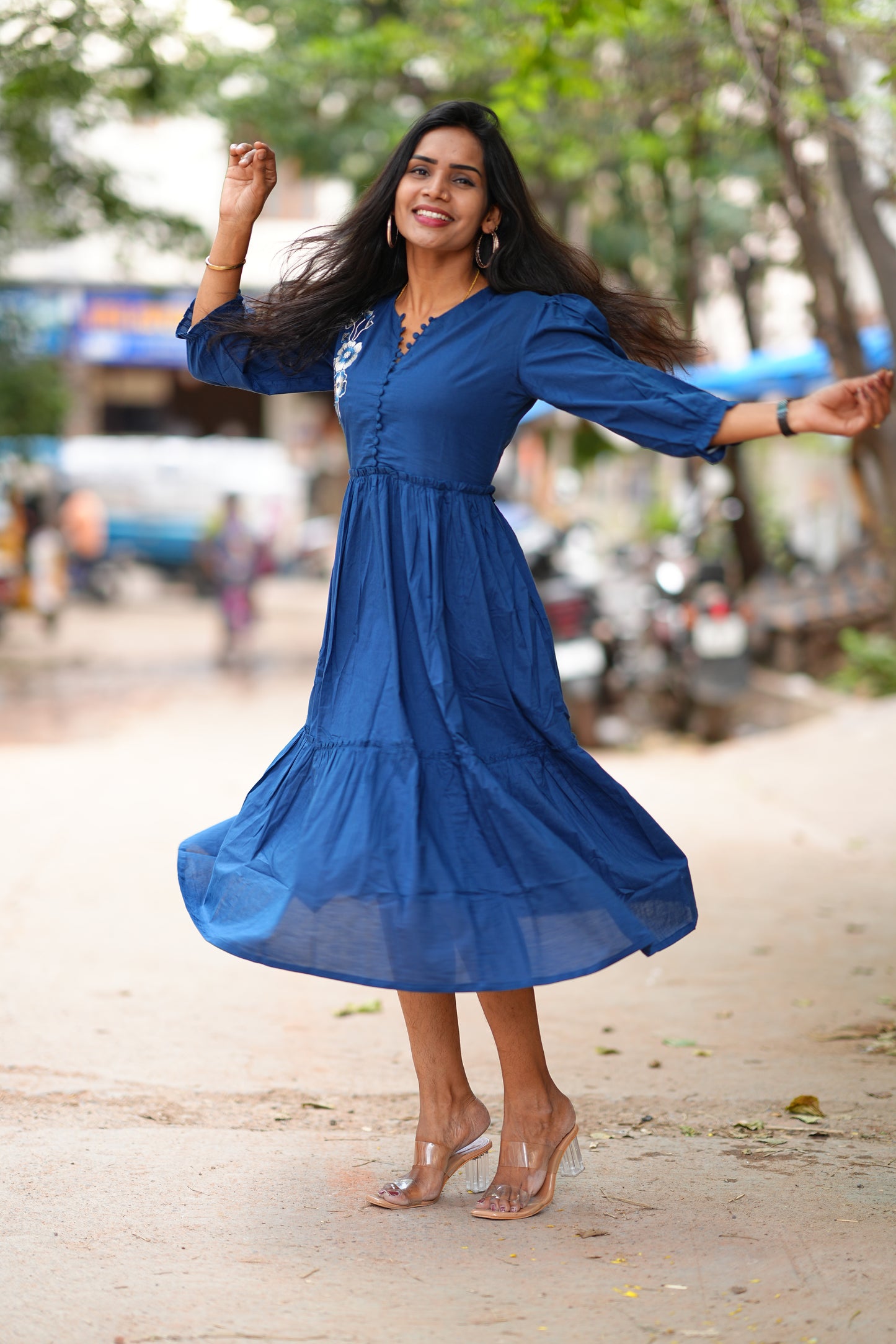 Blue Color Designer Wear Frock