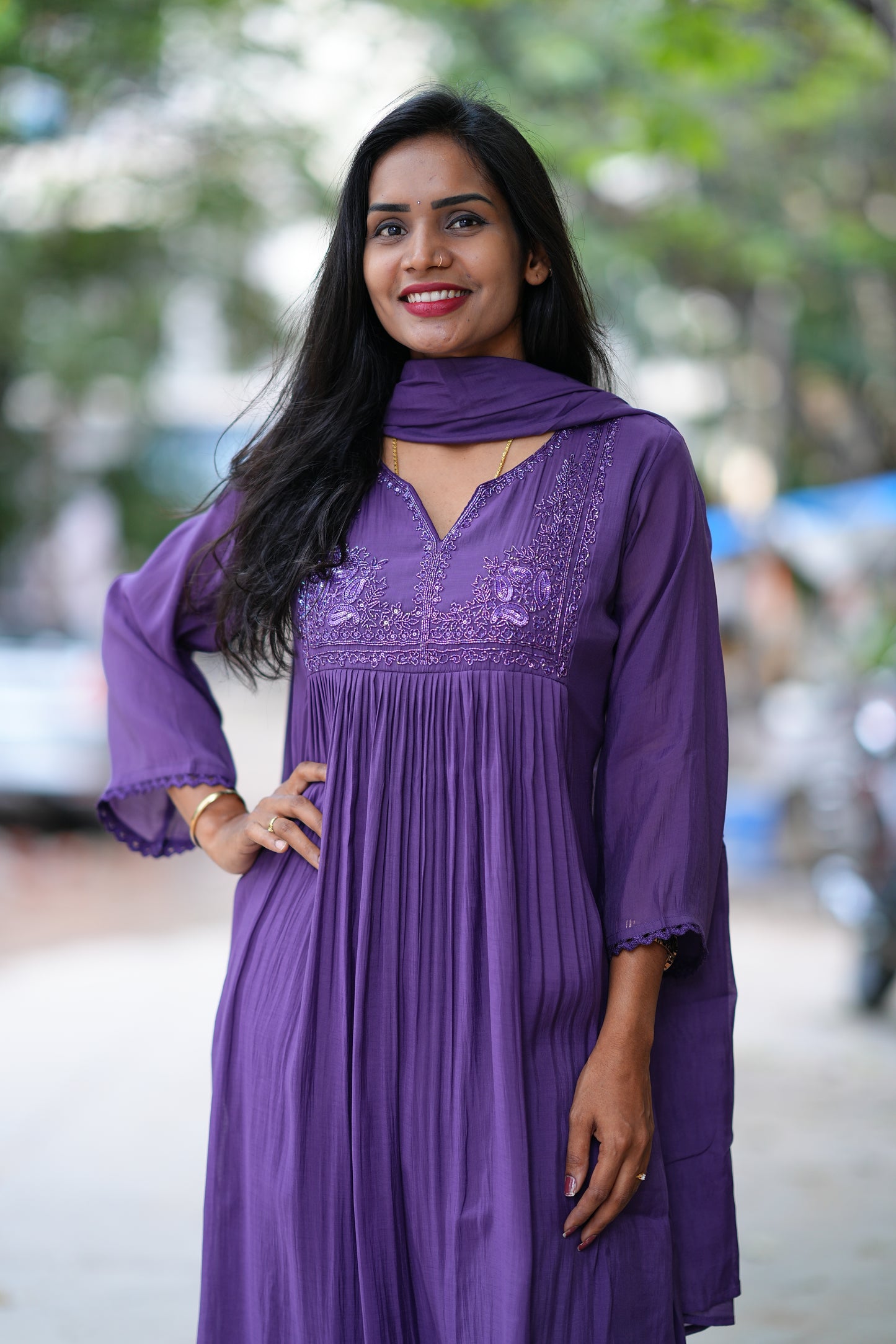 Purple Color Viscose Fabric Premium Party Wear collection