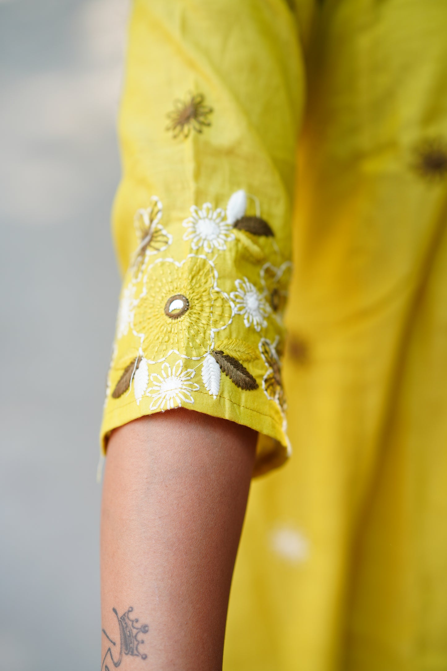 Pure Mul Chanderi Yellow Colour Anarkali 3 Piece Set