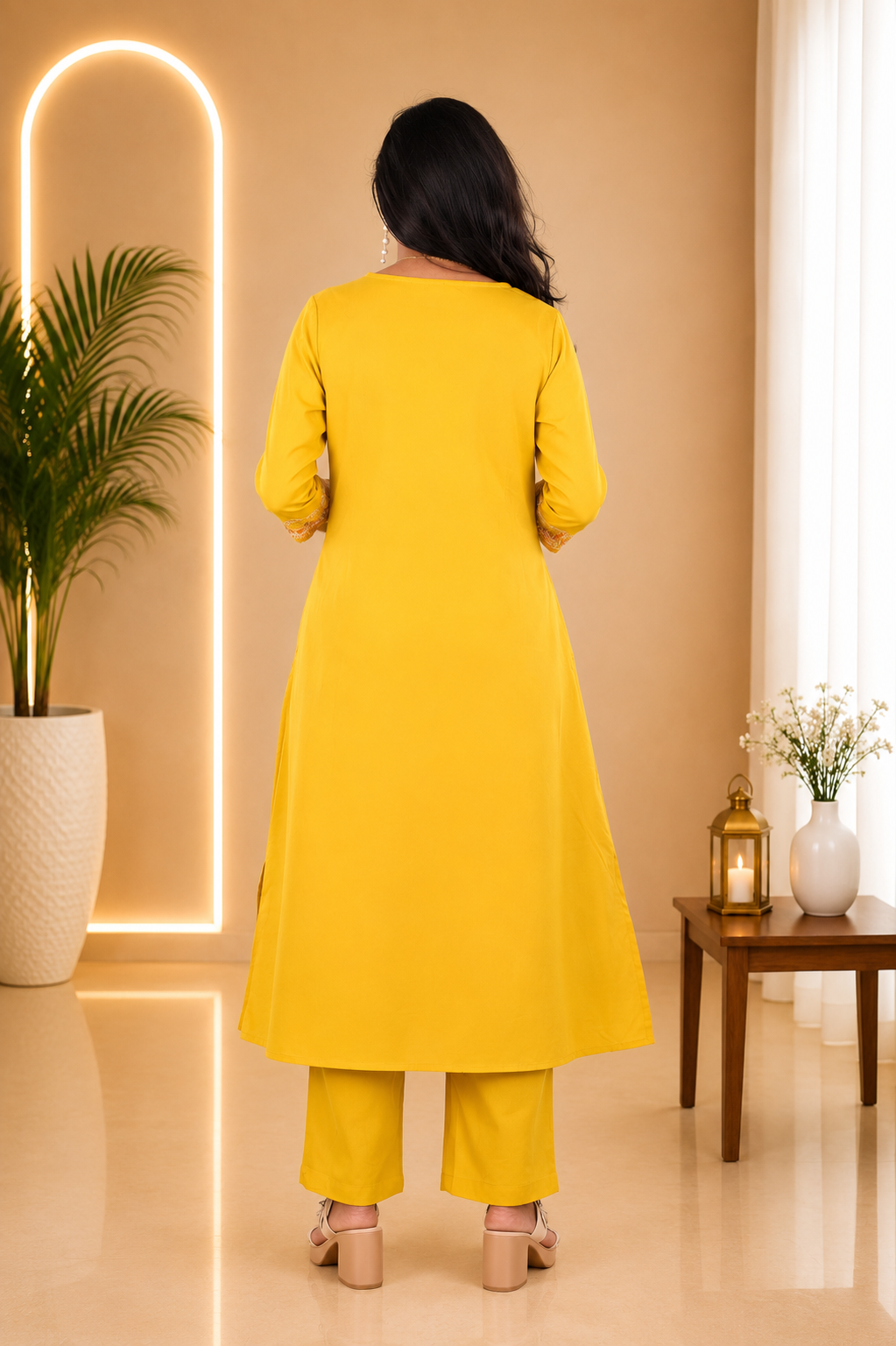 Yellow Color Jaipur cotton Designer Wear Cordset