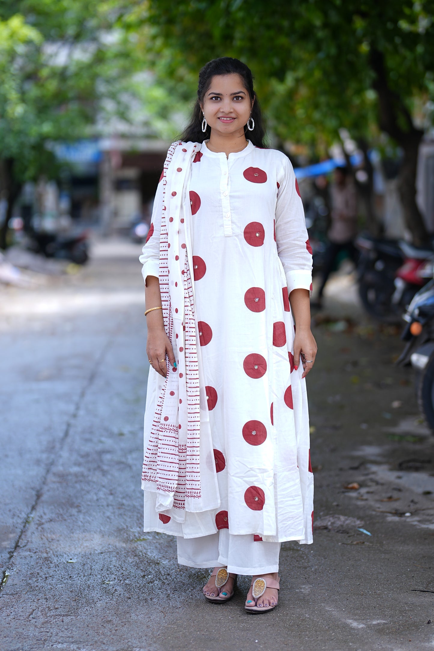 Pure Mul Cotton A Line 3 Piece Set With Complete Lining