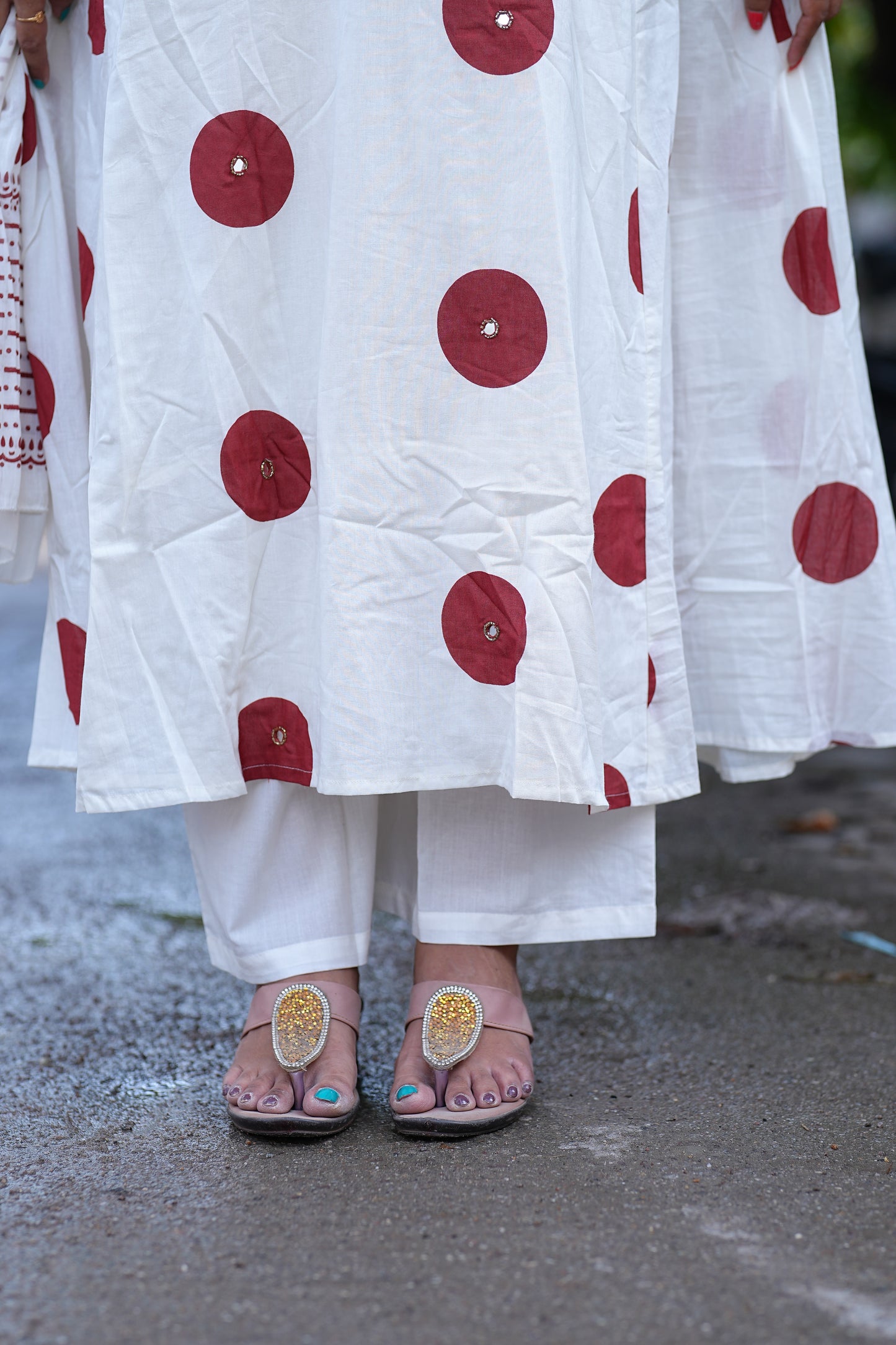 Pure Mul Cotton A Line 3 Piece Set With Complete Lining