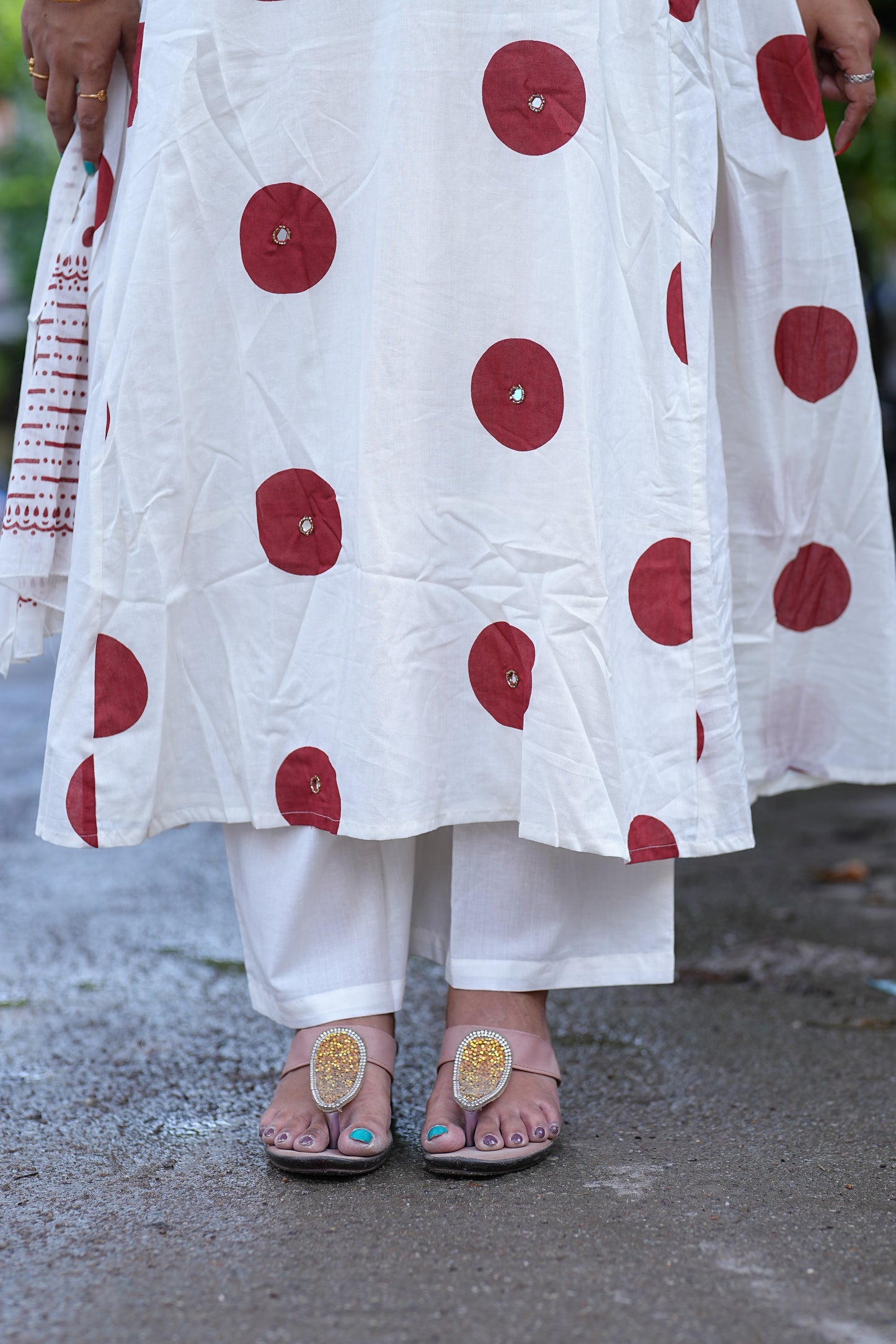 Pure Mul Cotton A Line 3 Piece Set With Complete Lining