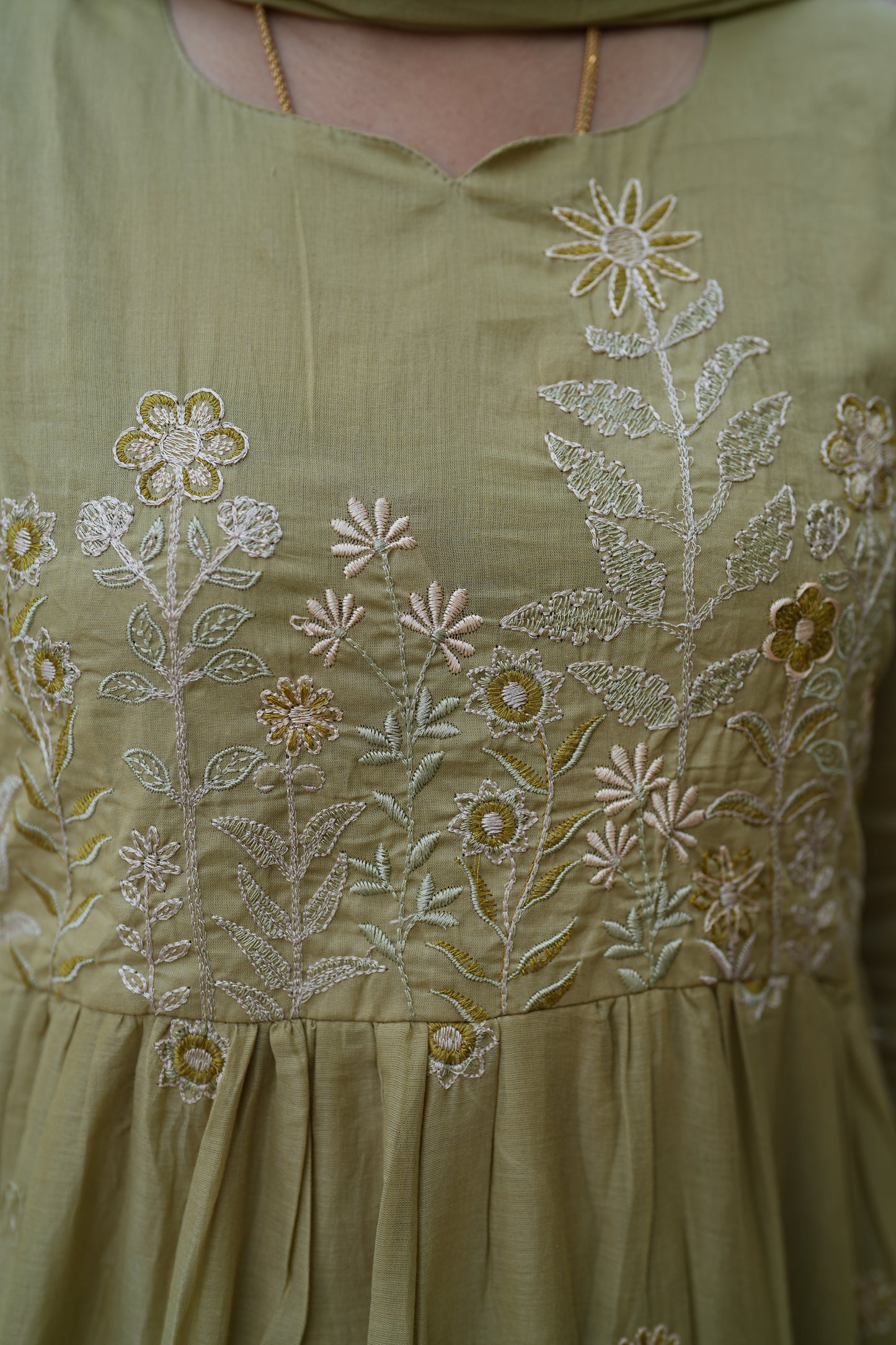 Pure Mul Mul Cotton 3 Piece Anarkali Set With Complete Lining