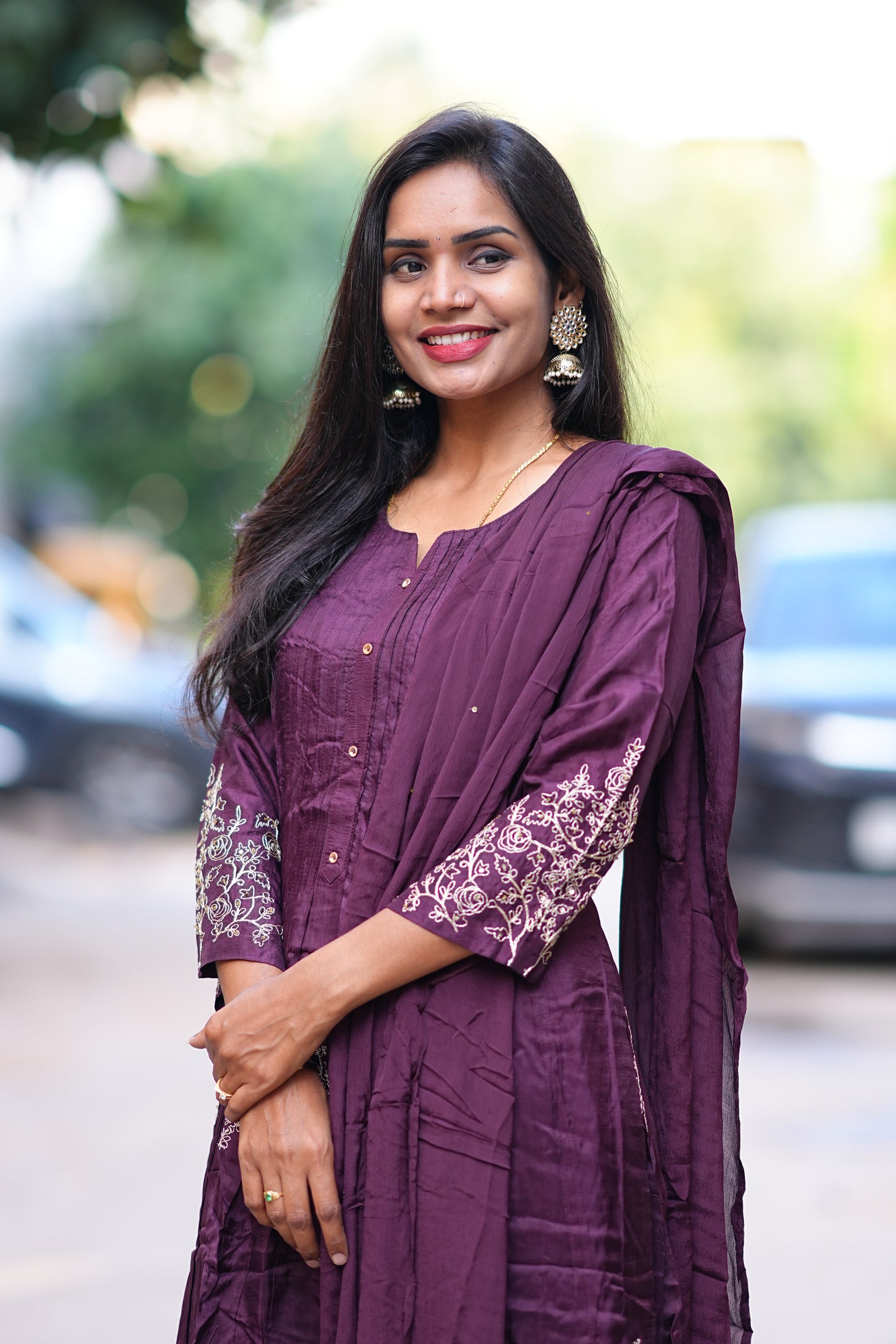 Marron Color Festive Wear Disigner Wear 3 Piece Set