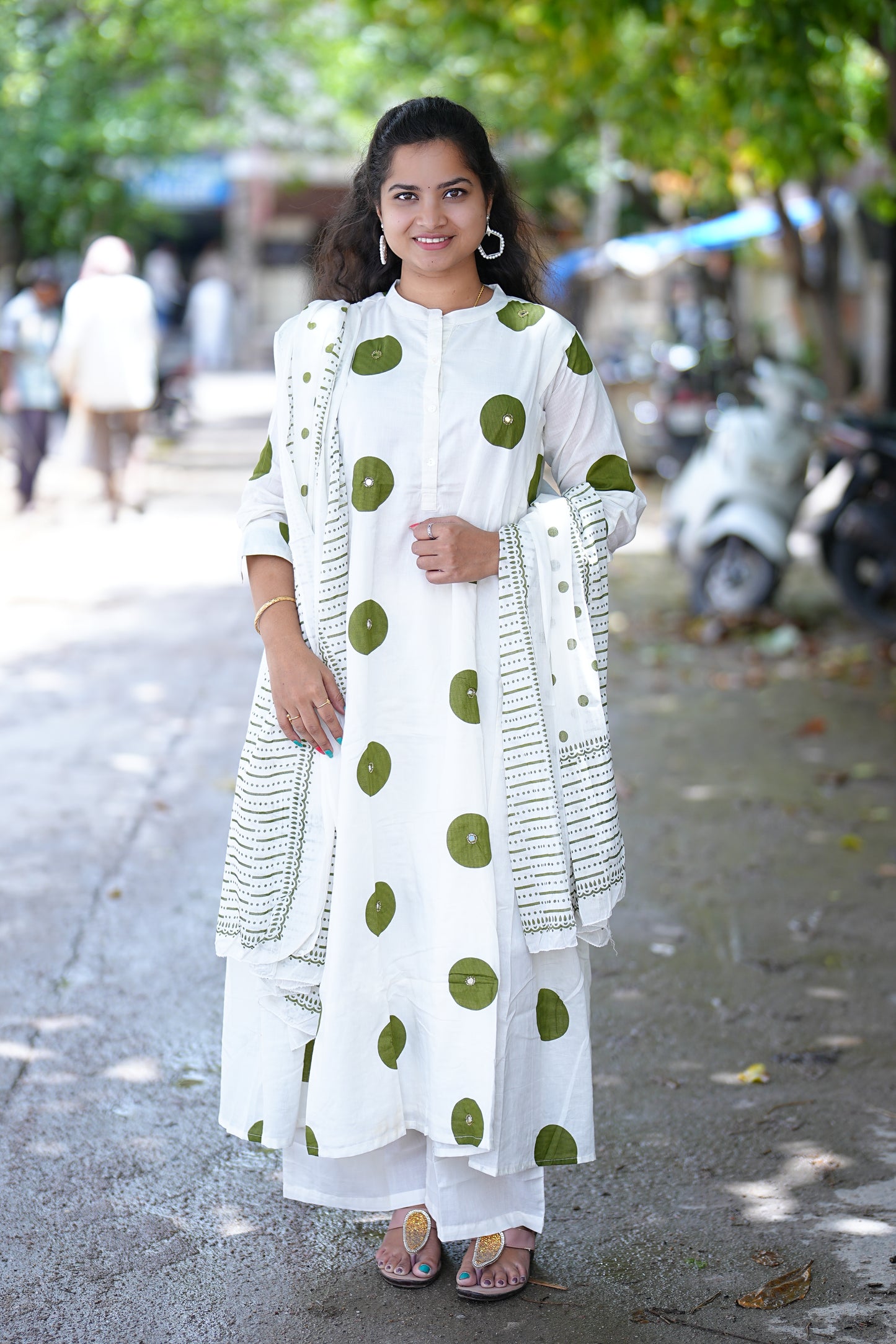 Pure Mul Cotton A Line 3 Piece Set With Complete Lining