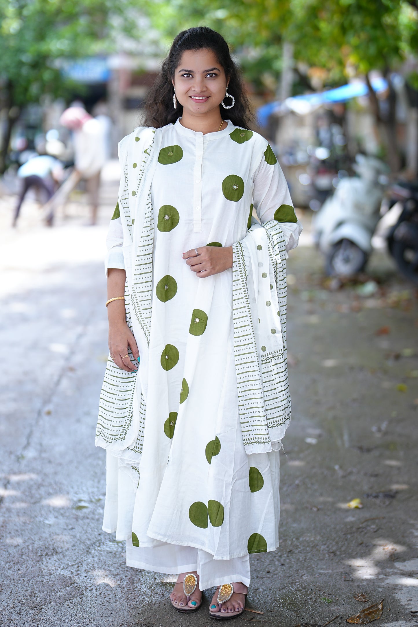 Pure Mul Cotton A Line 3 Piece Set With Complete Lining