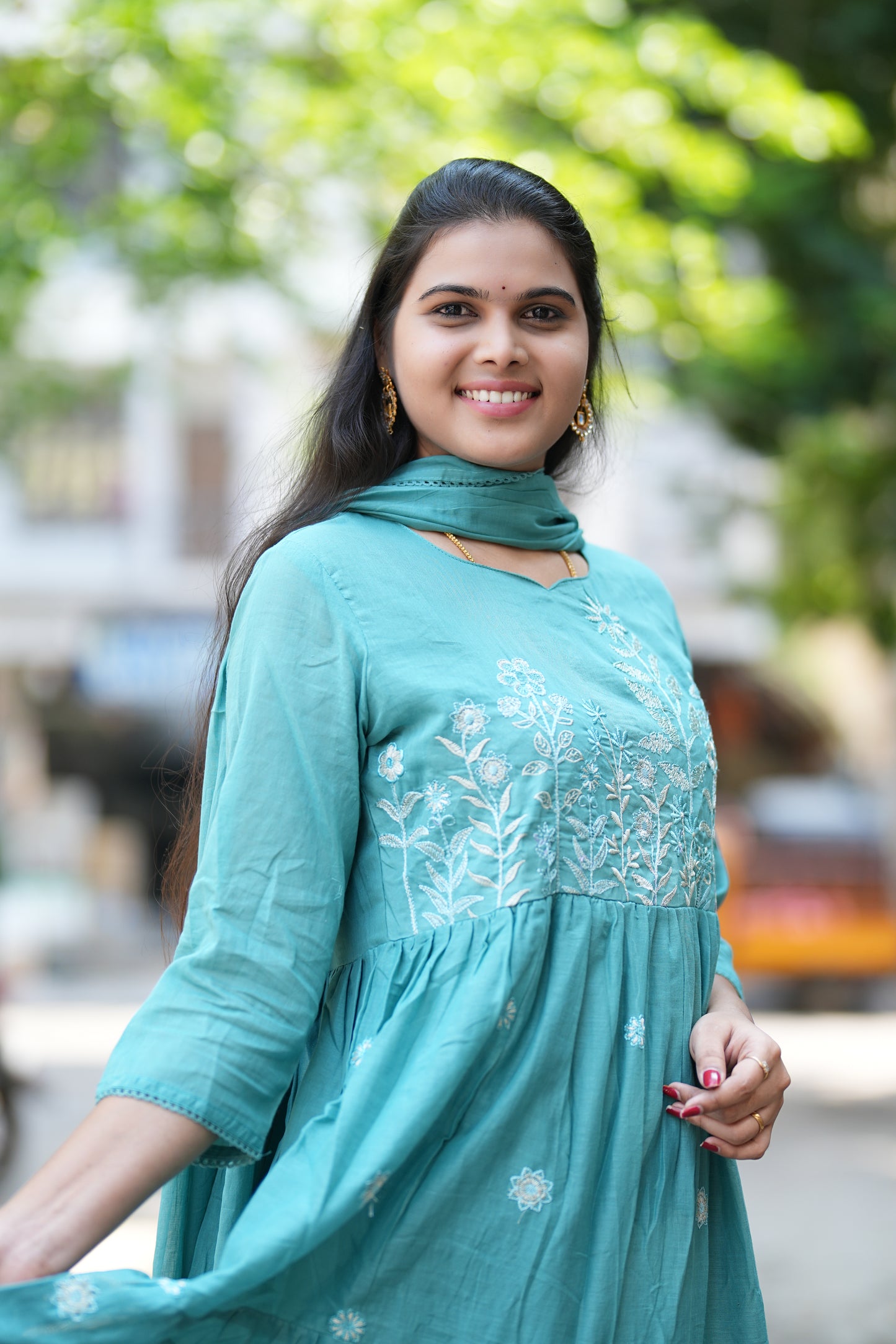 Pure Mul Mul Cotton 3 Piece Anarkali Set With Complete Lining