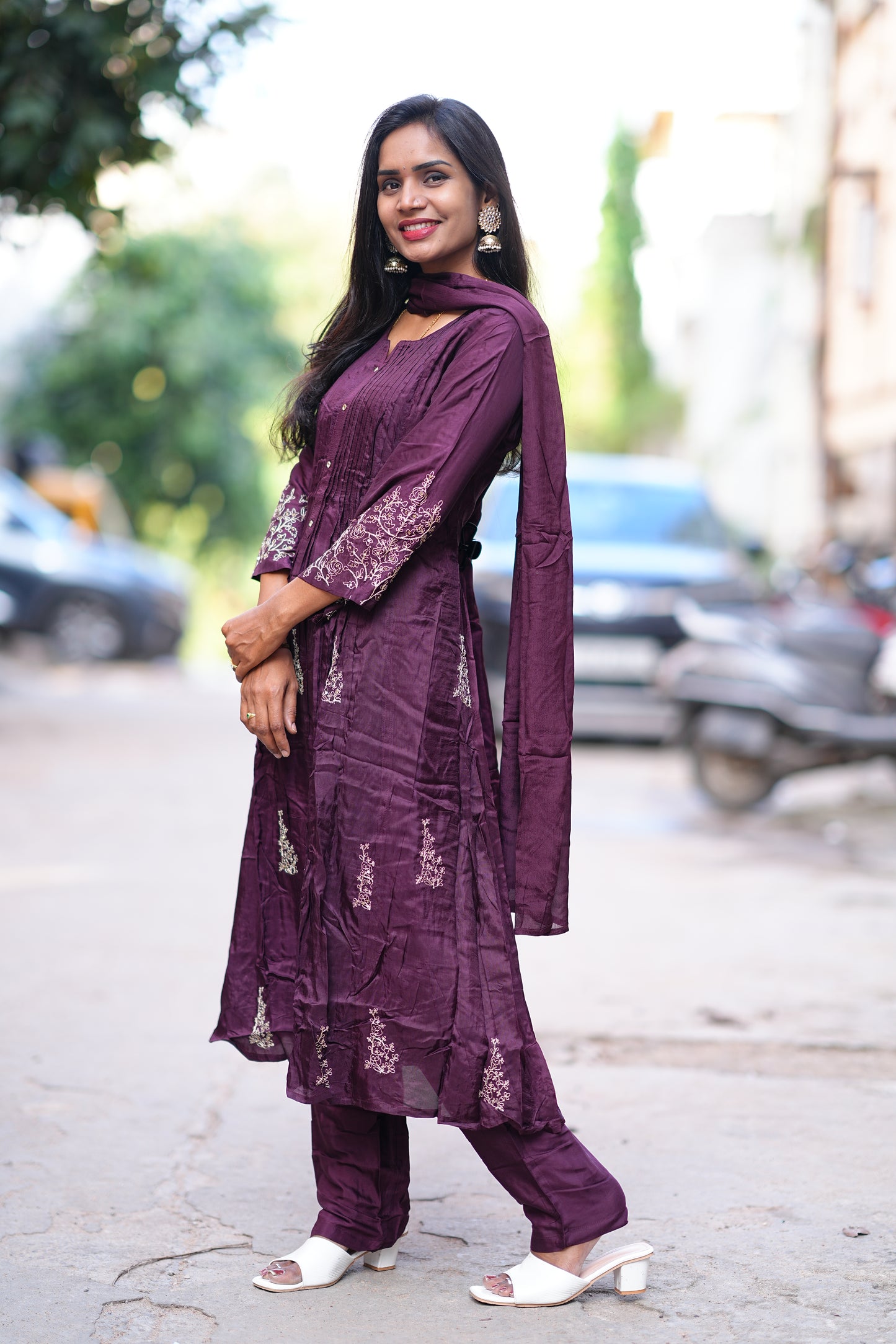 Marron Color Festive Wear Disigner Wear 3 Piece Set