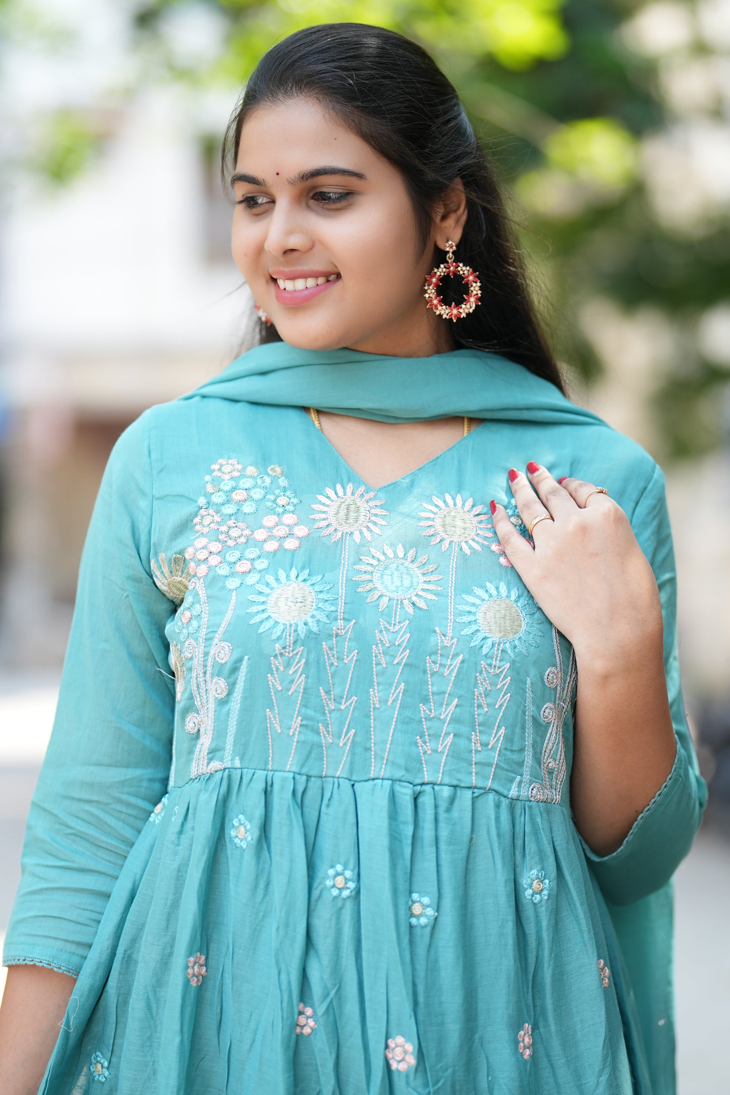 Pure Mul Mul Cotton 3 Piece Anarkali Set With Complete Lining