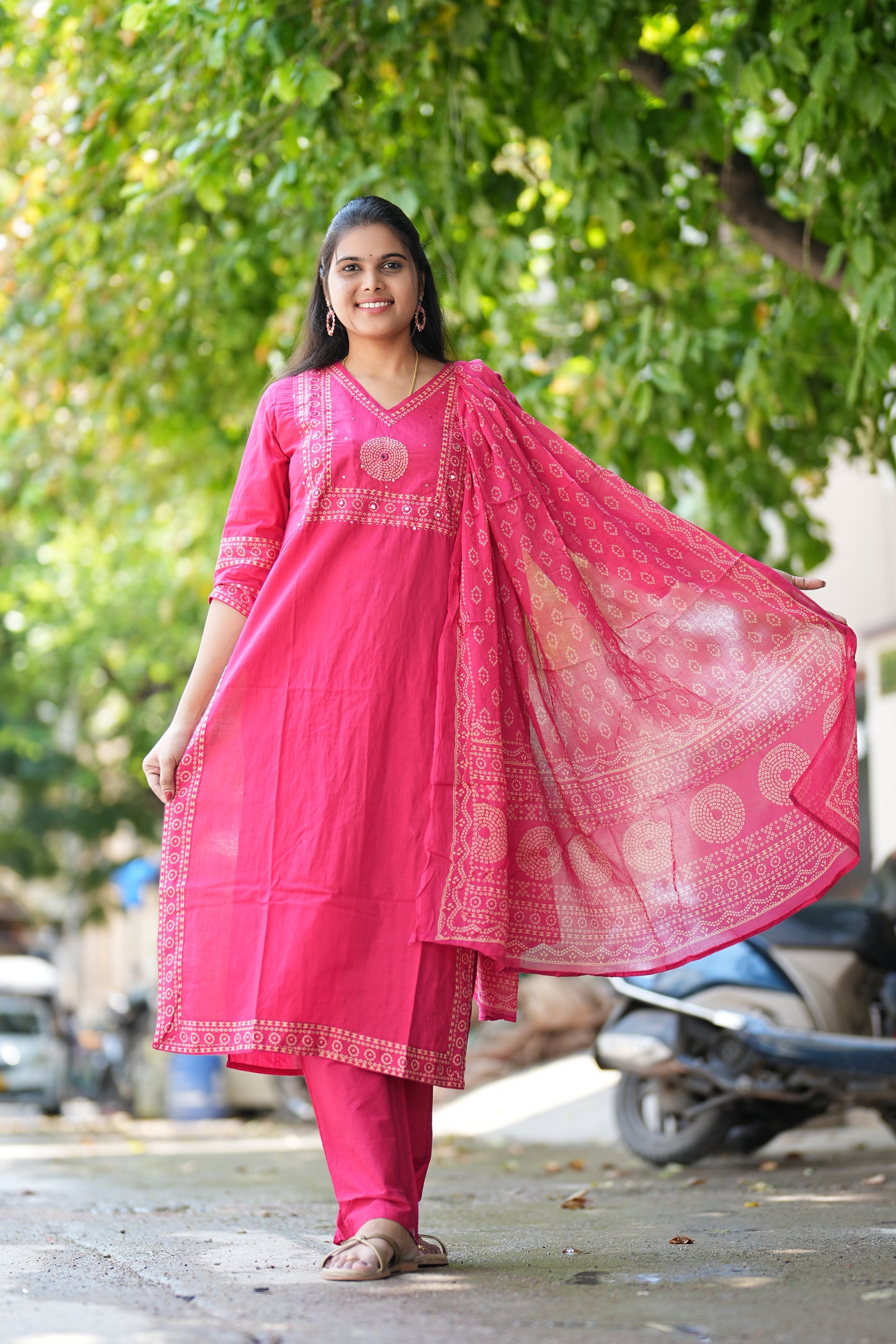 Jaipur Cotton Pink Color 3 Piece Set
