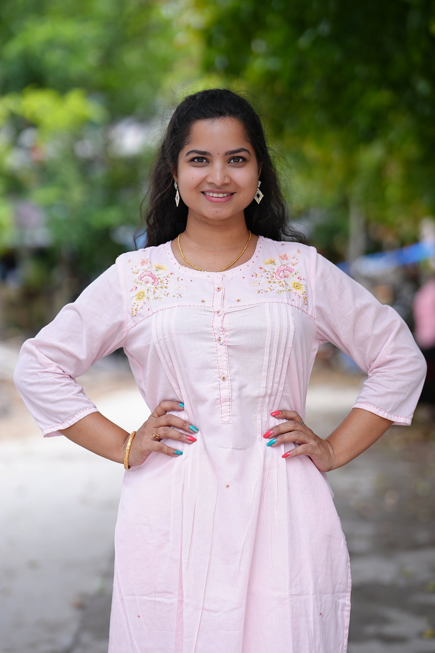 Pink Color Pure Mul Mul Cotton Cord Set With Complete Lining