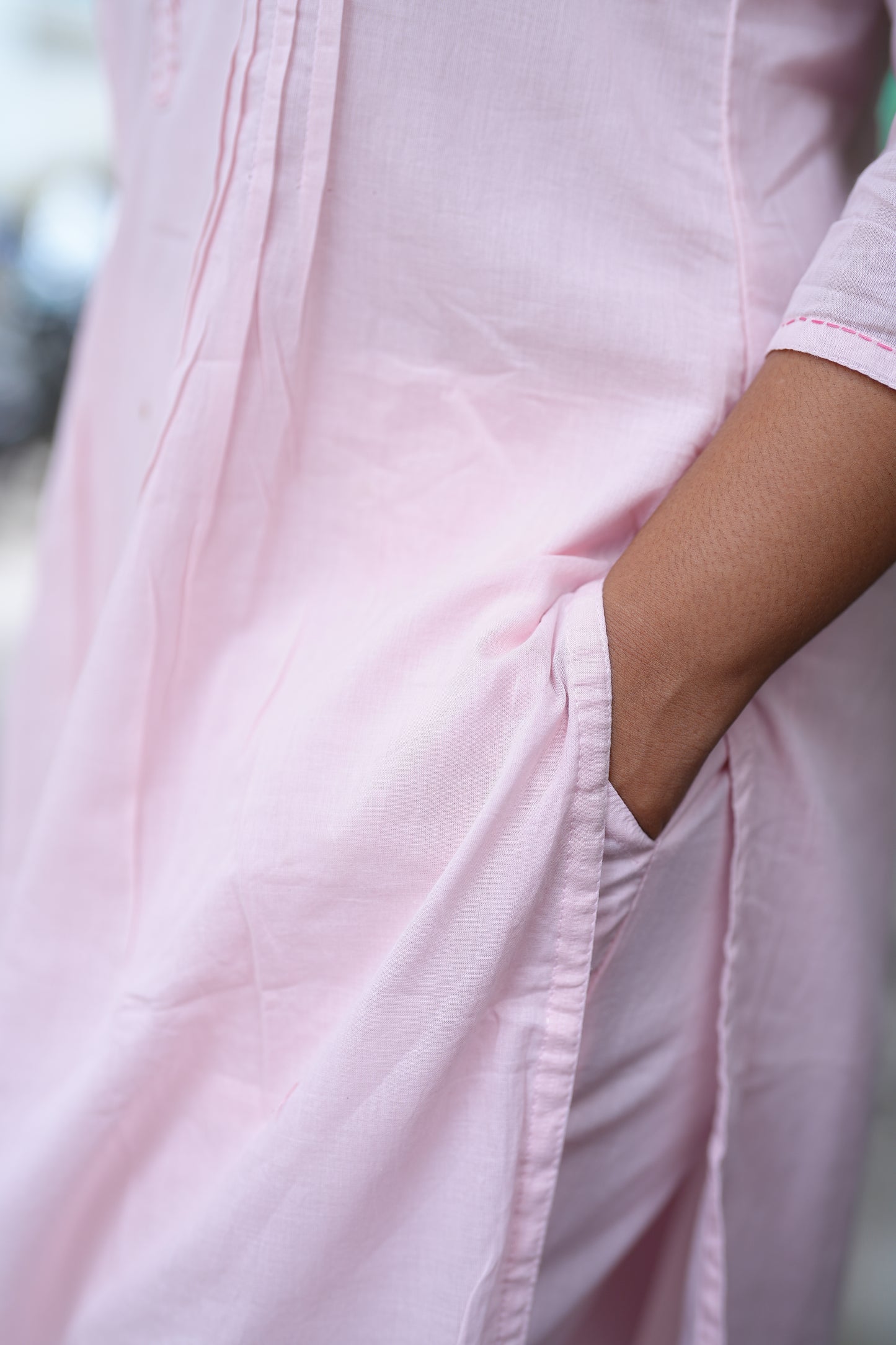Pink Color Pure Mul Mul Cotton Cord Set With Complete Lining