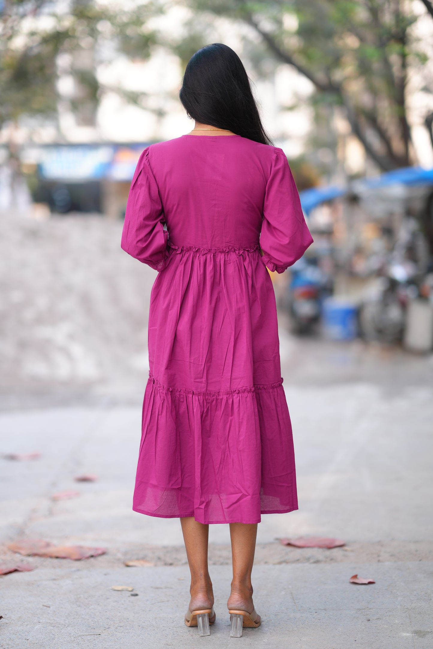 Purple Color Jaipuri Cotton Frock