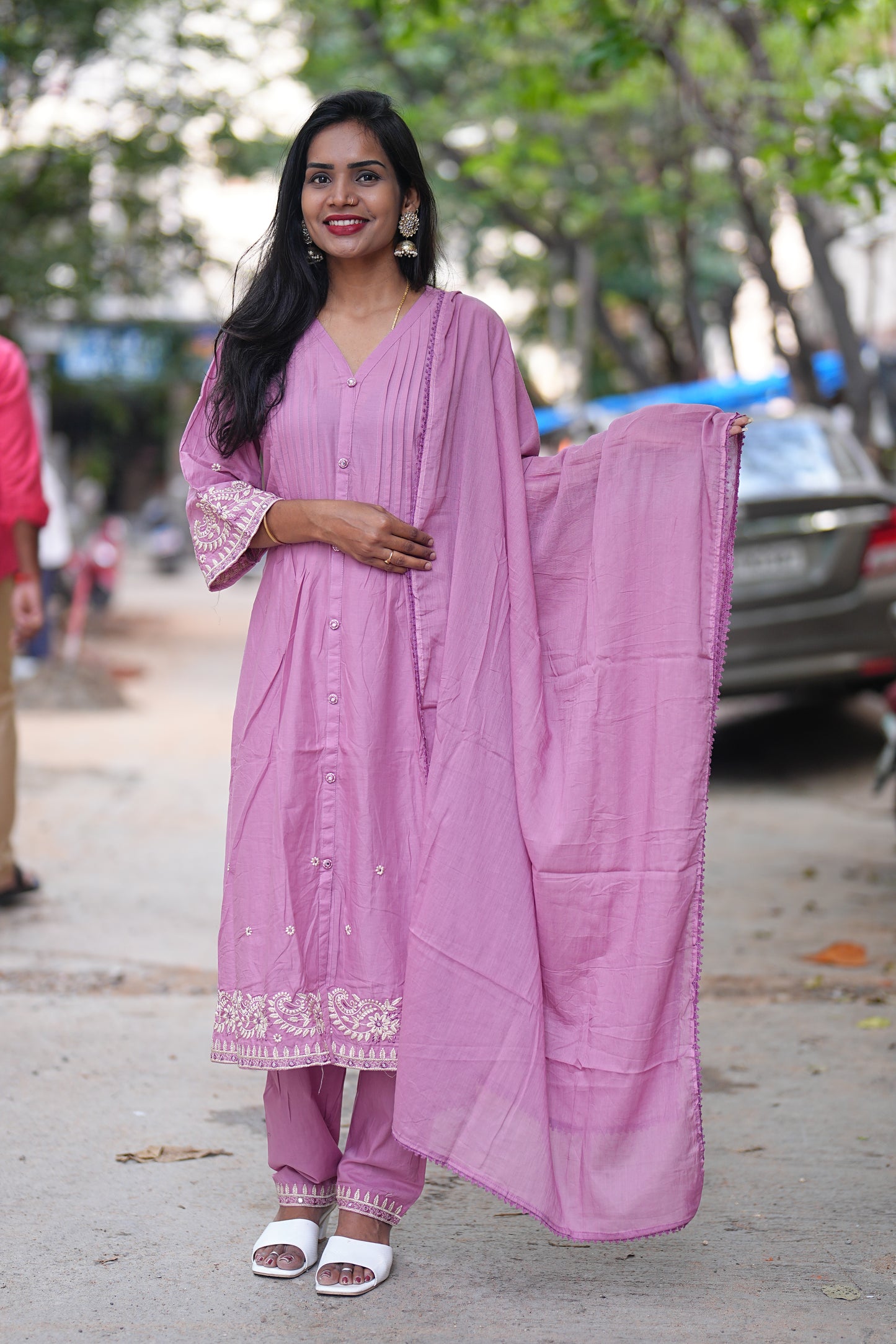 Pink Color Festive Wear 3 Piece Set