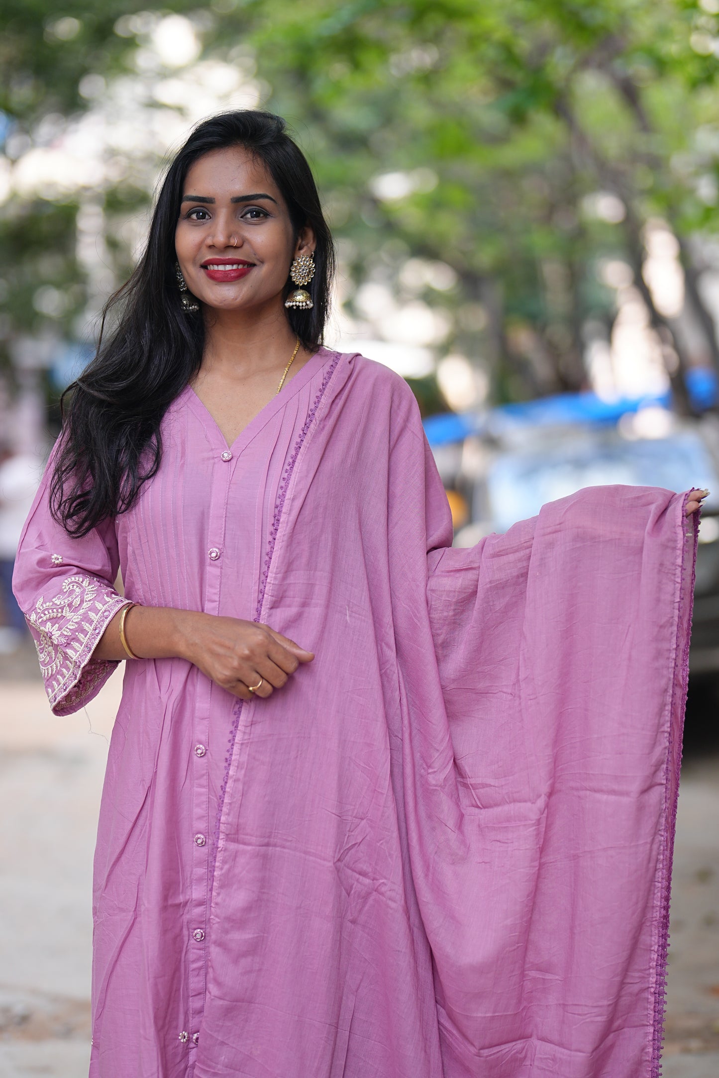 Pink Color Festive Wear 3 Piece Set