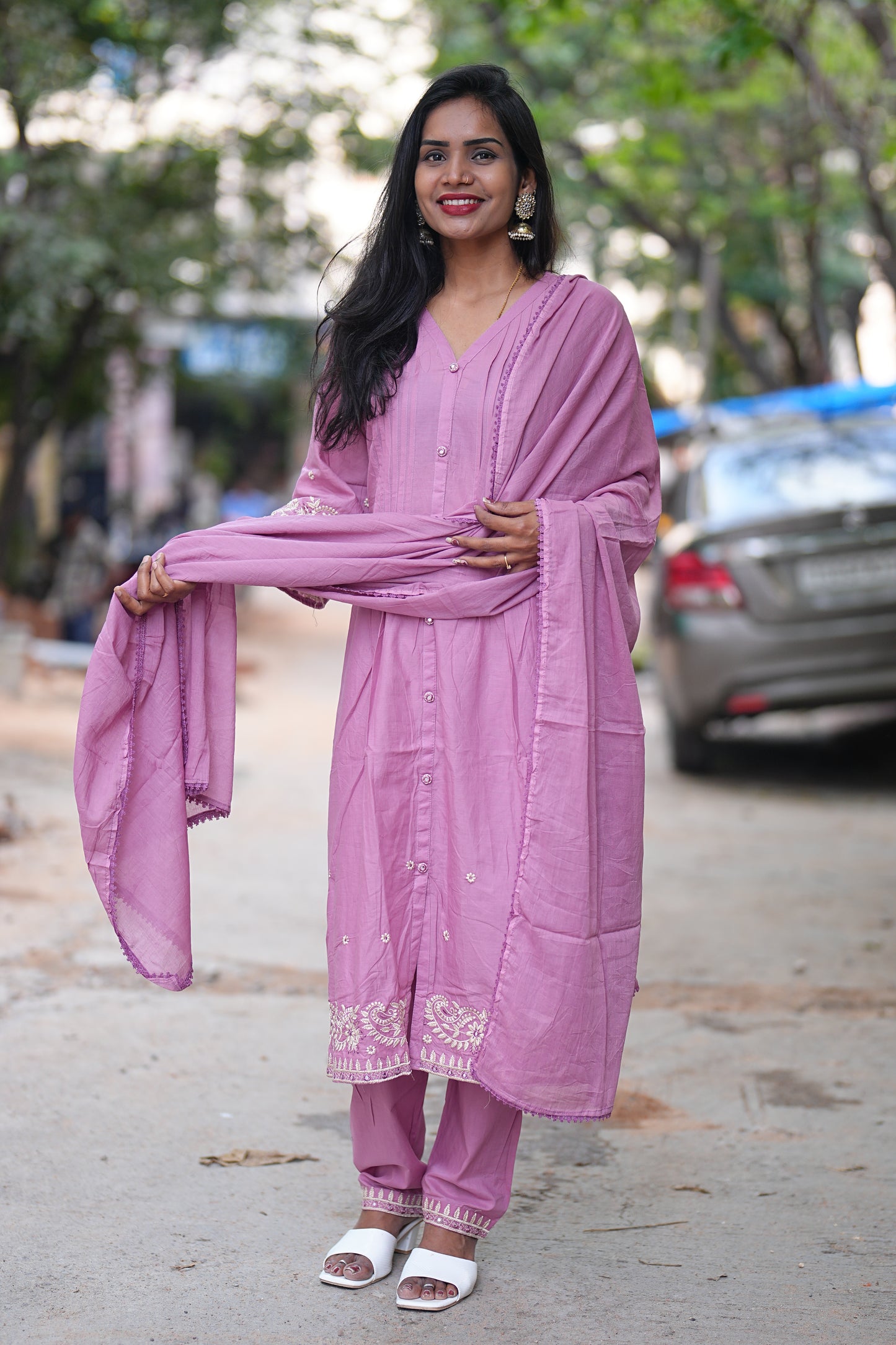 Pink Color Festive Wear 3 Piece Set