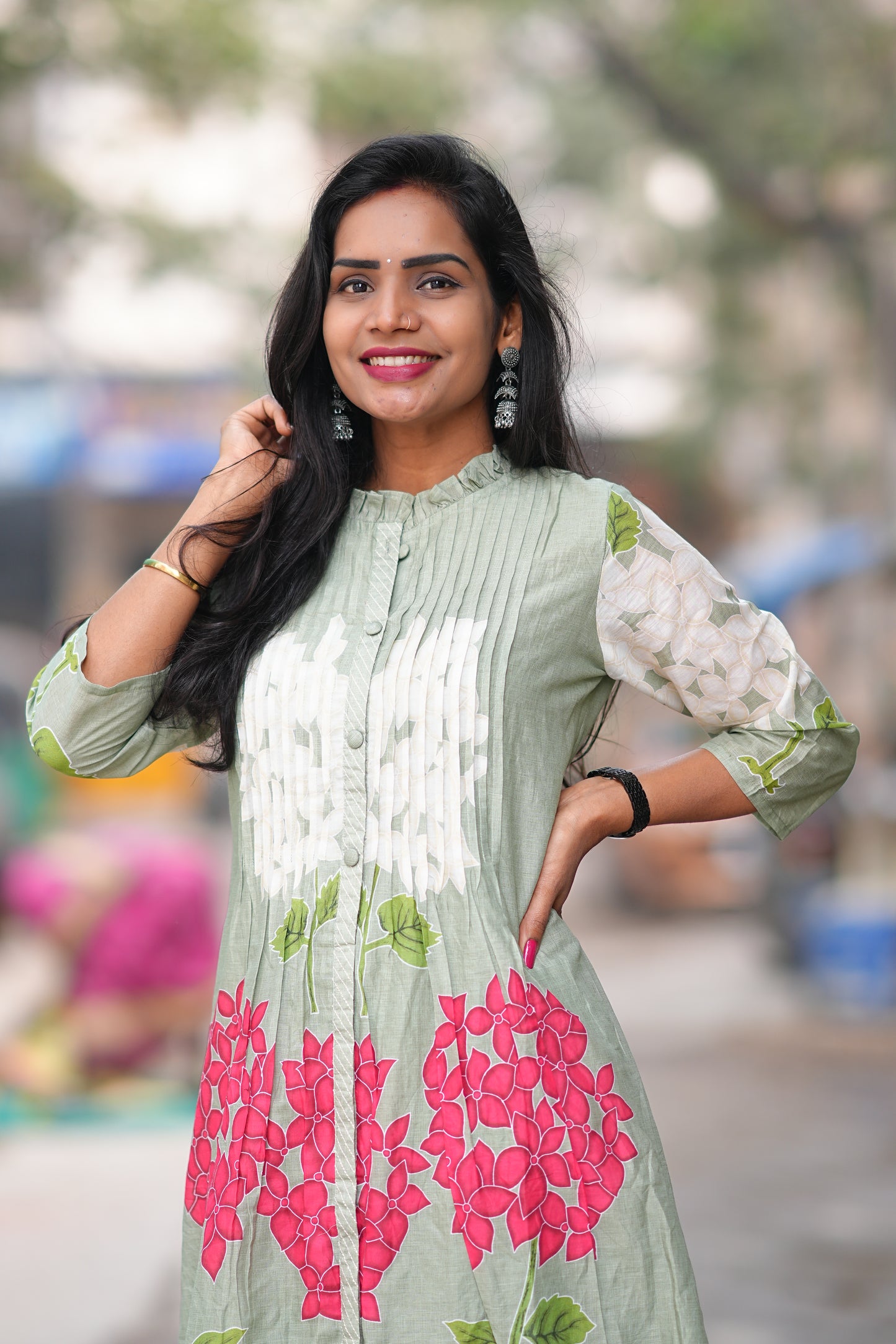 Green Color Pure Mul Cotton Desiner Wear Cordset with Lining