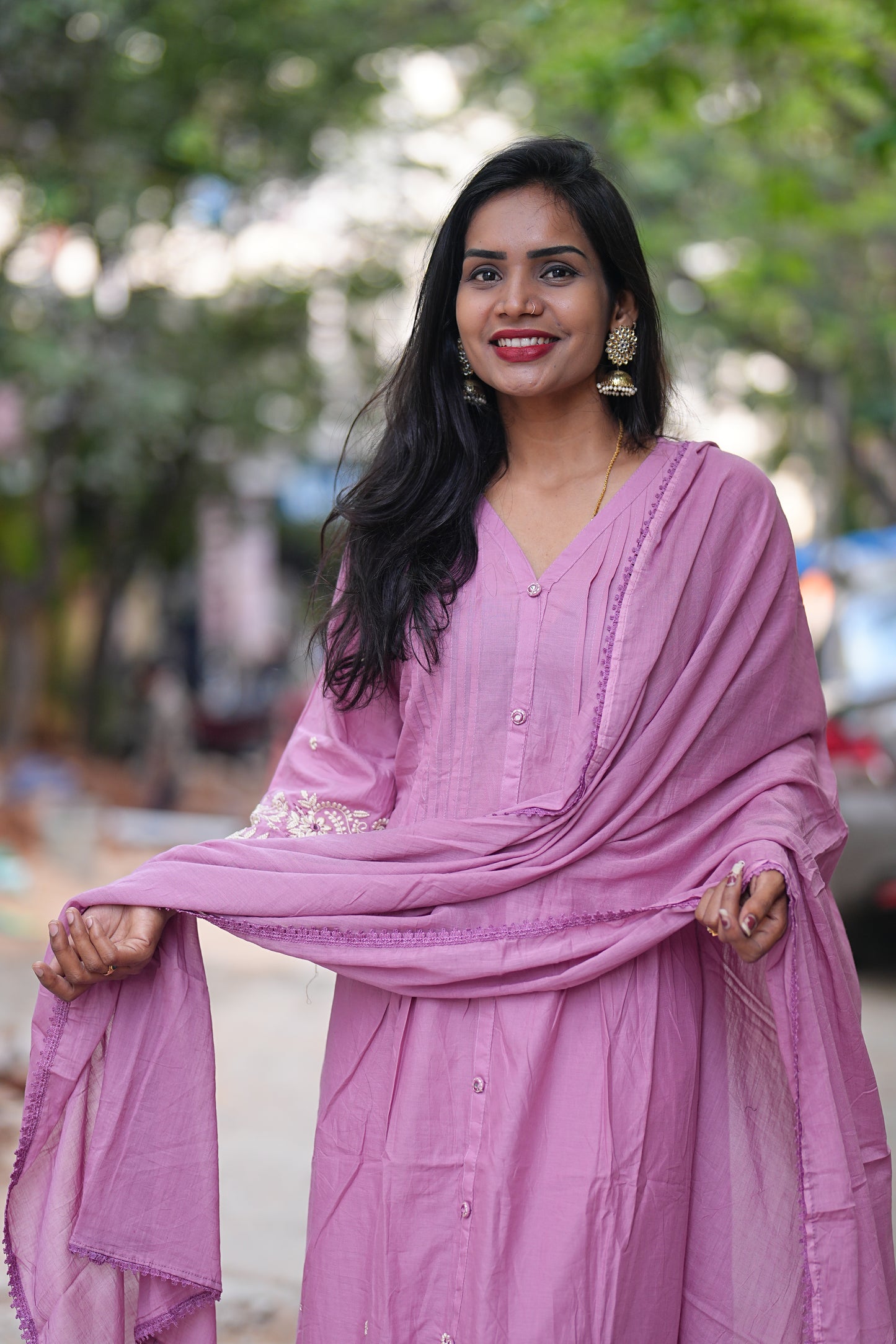 Pink Color Festive Wear 3 Piece Set