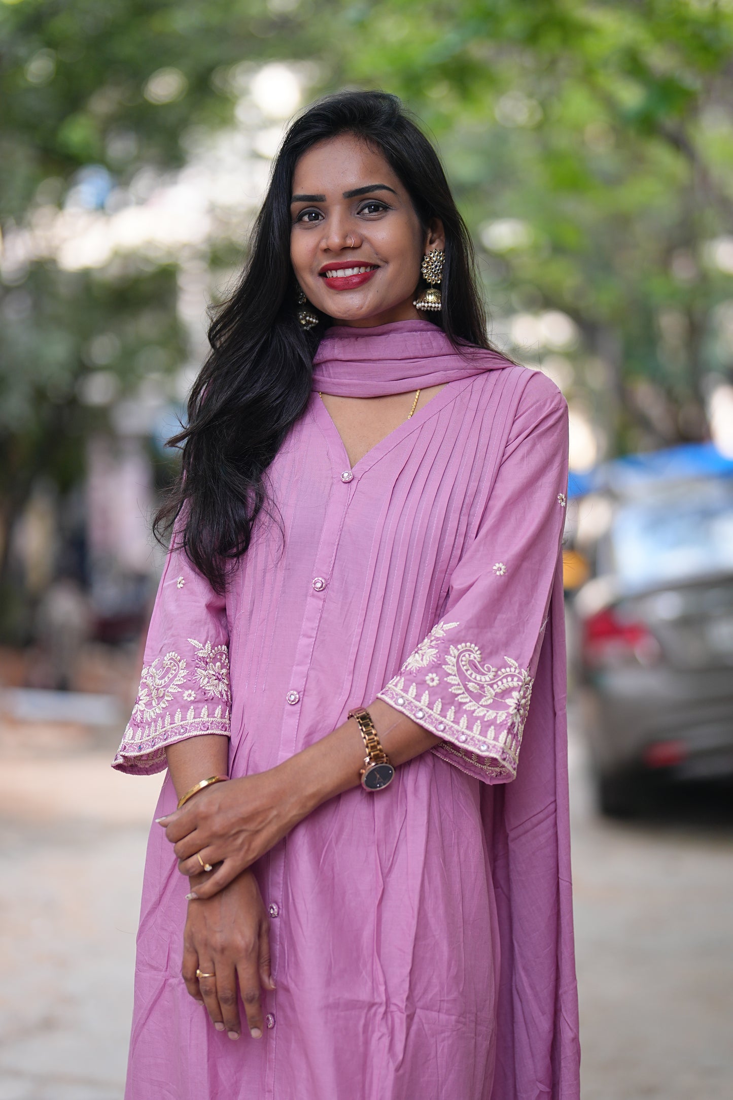 Pink Color Festive Wear 3 Piece Set