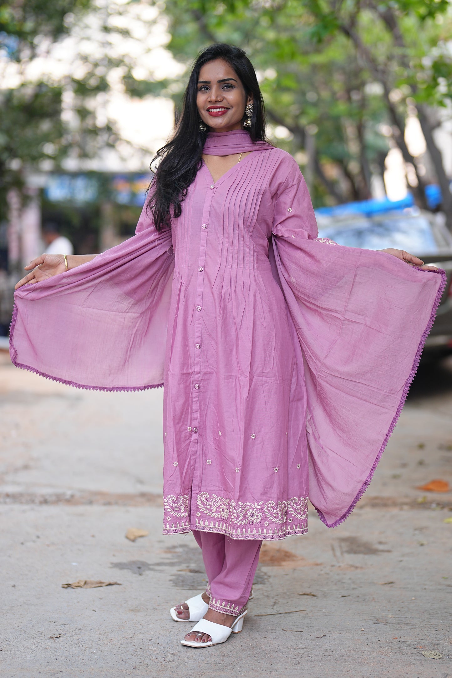 Pink Color Festive Wear 3 Piece Set