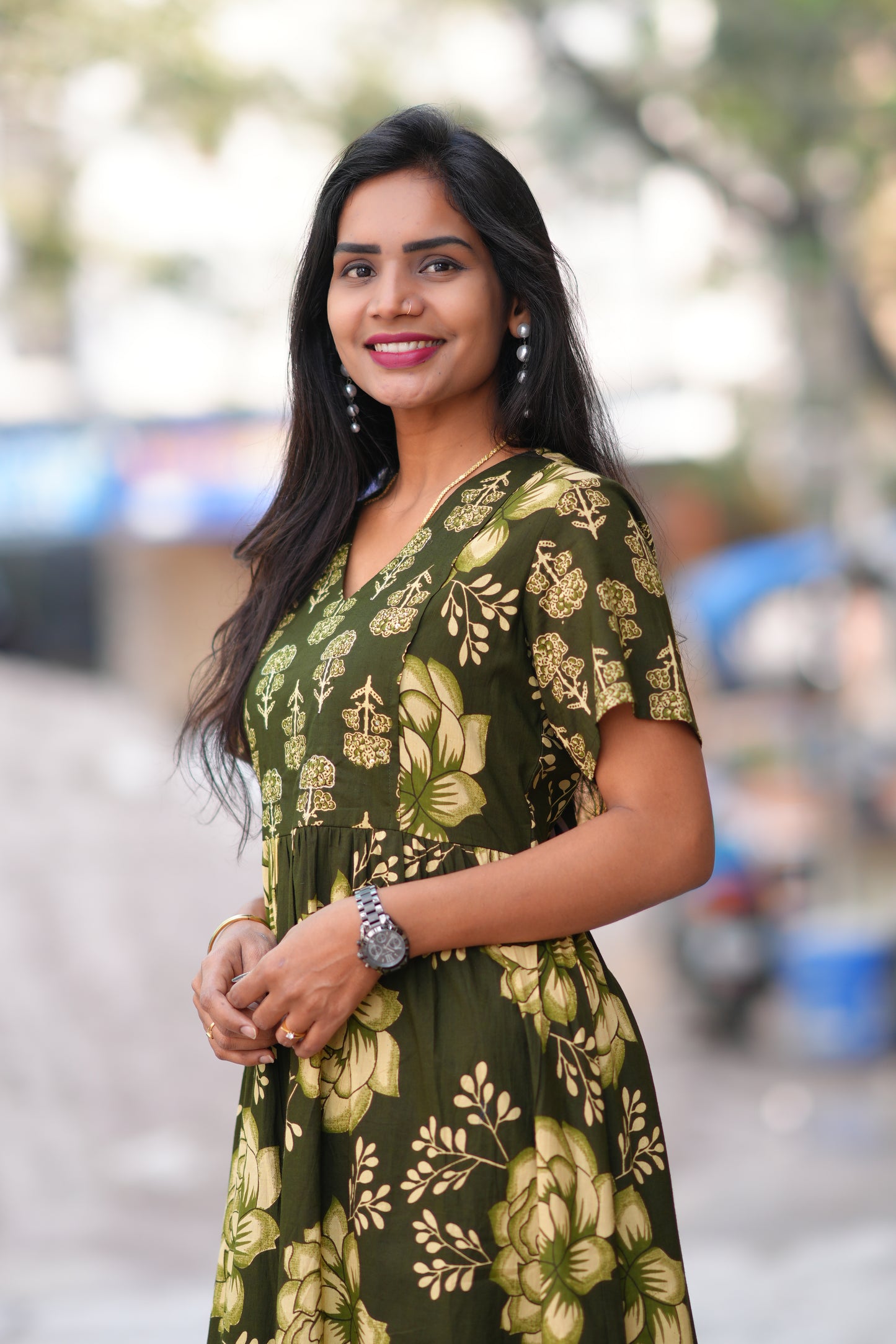 Dark Green Color Jaipur Cotton A Line 2 Piece Set