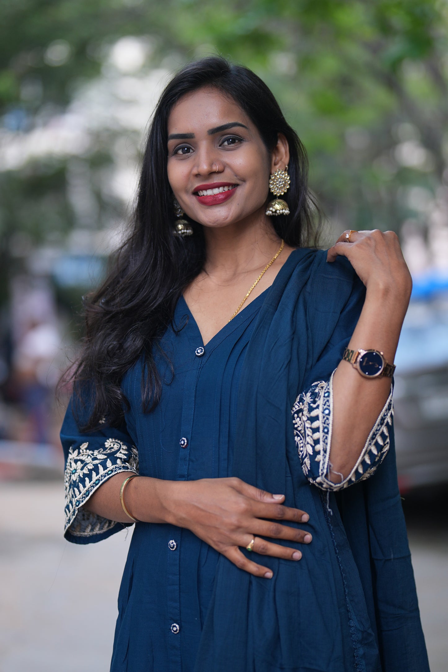 Blue Color Festive Wear 3 Piece Set