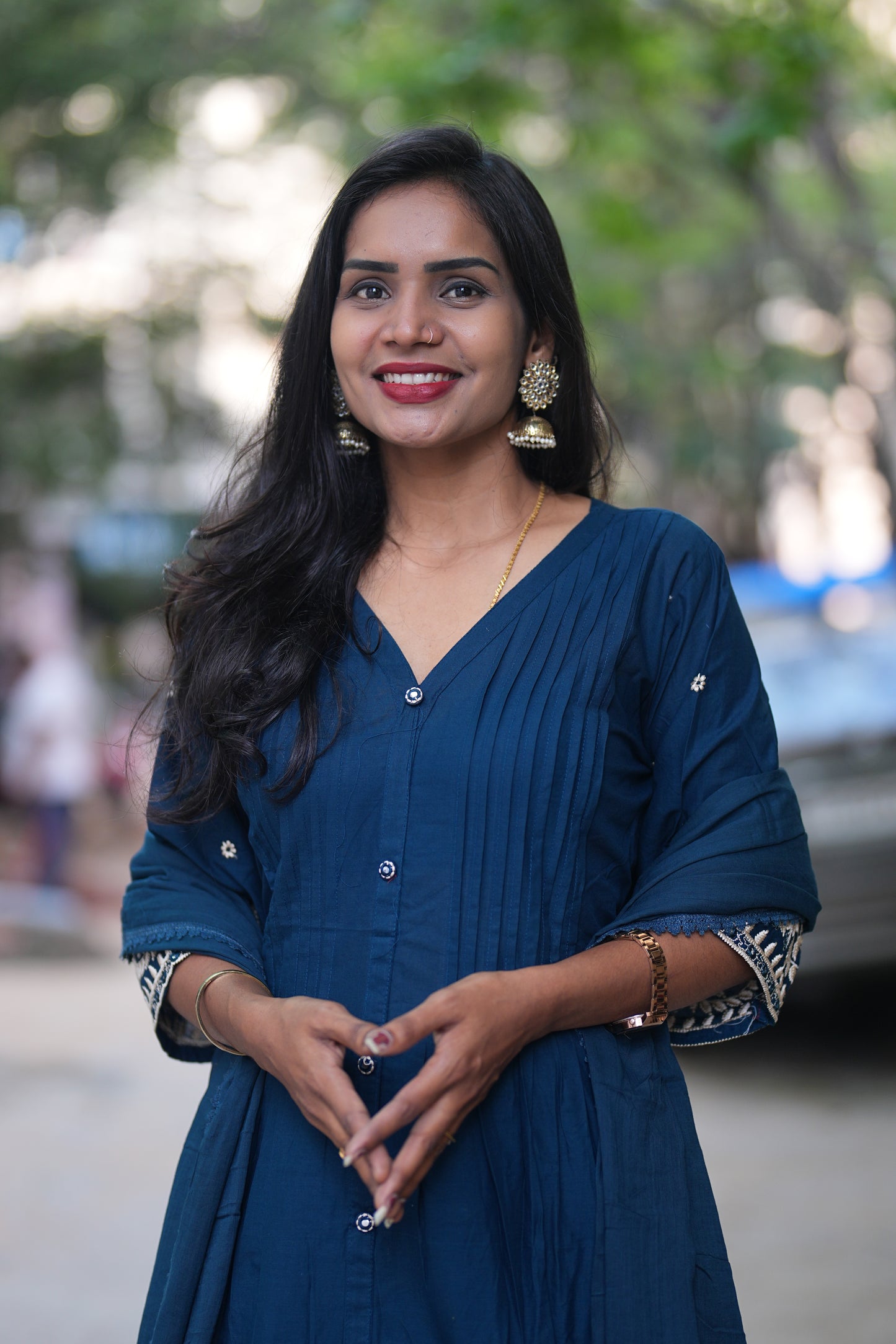 Blue Color Festive Wear 3 Piece Set